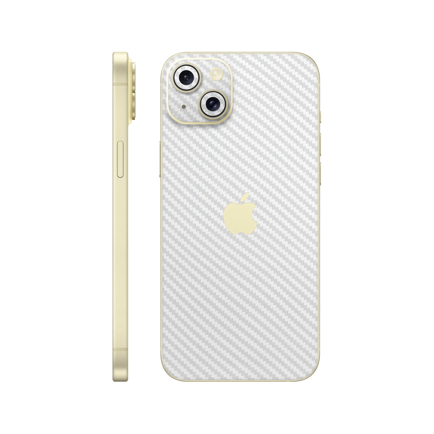 Folie de protectie iPhone 15, eSkins Elegans, Skin Carbon Alb