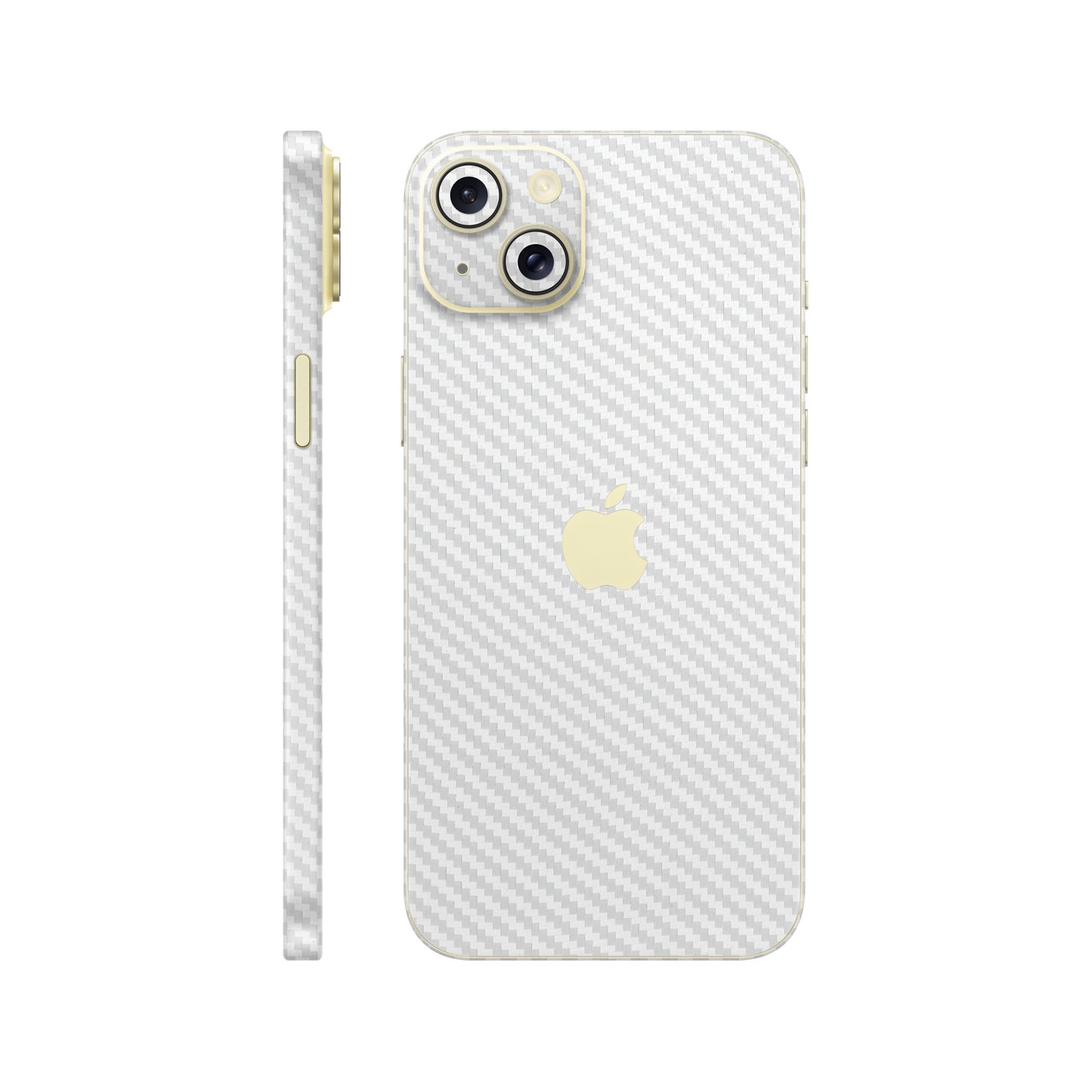 Folie de protectie iPhone 15, eSkins Elegans, Skin Carbon Alb