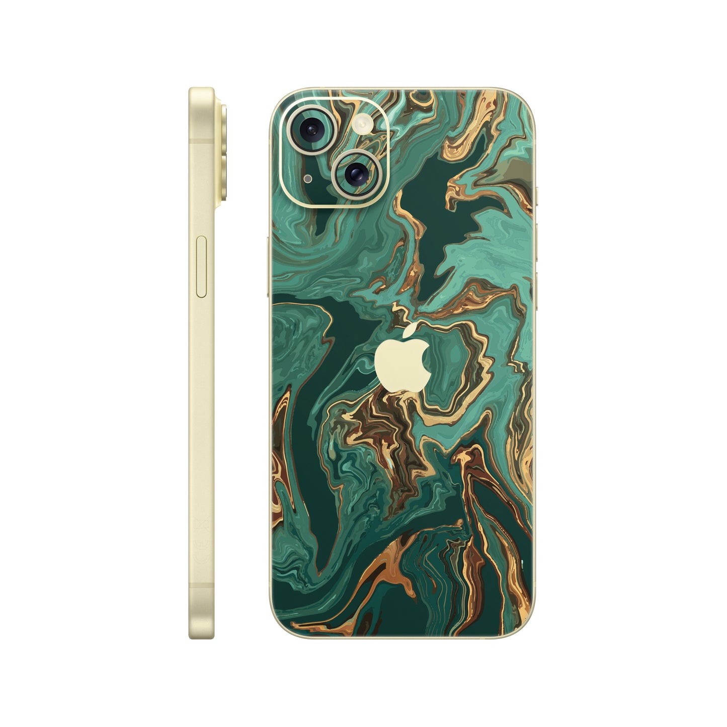 Folie de protectie iPhone 15, eSkins Signature, Skin Emerald Flow