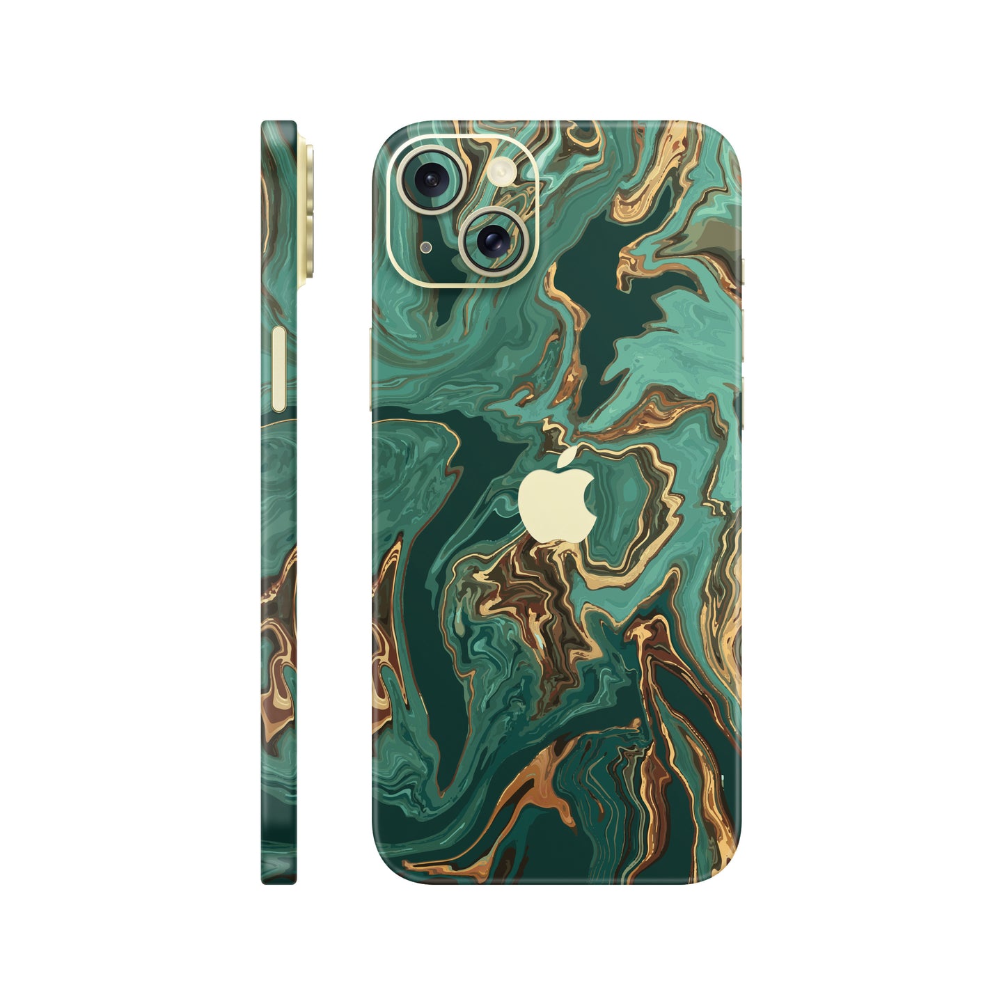Folie de protectie iPhone 15, eSkins Signature, Skin Emerald Flow