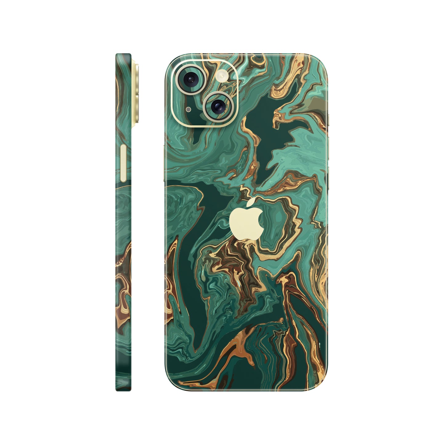Folie de protectie iPhone 15, eSkins Signature, Skin Emerald Flow
