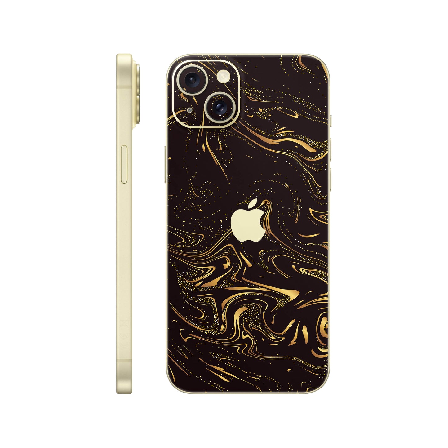 Folie de protectie iPhone 15, eSkins Signature, Golden Noir