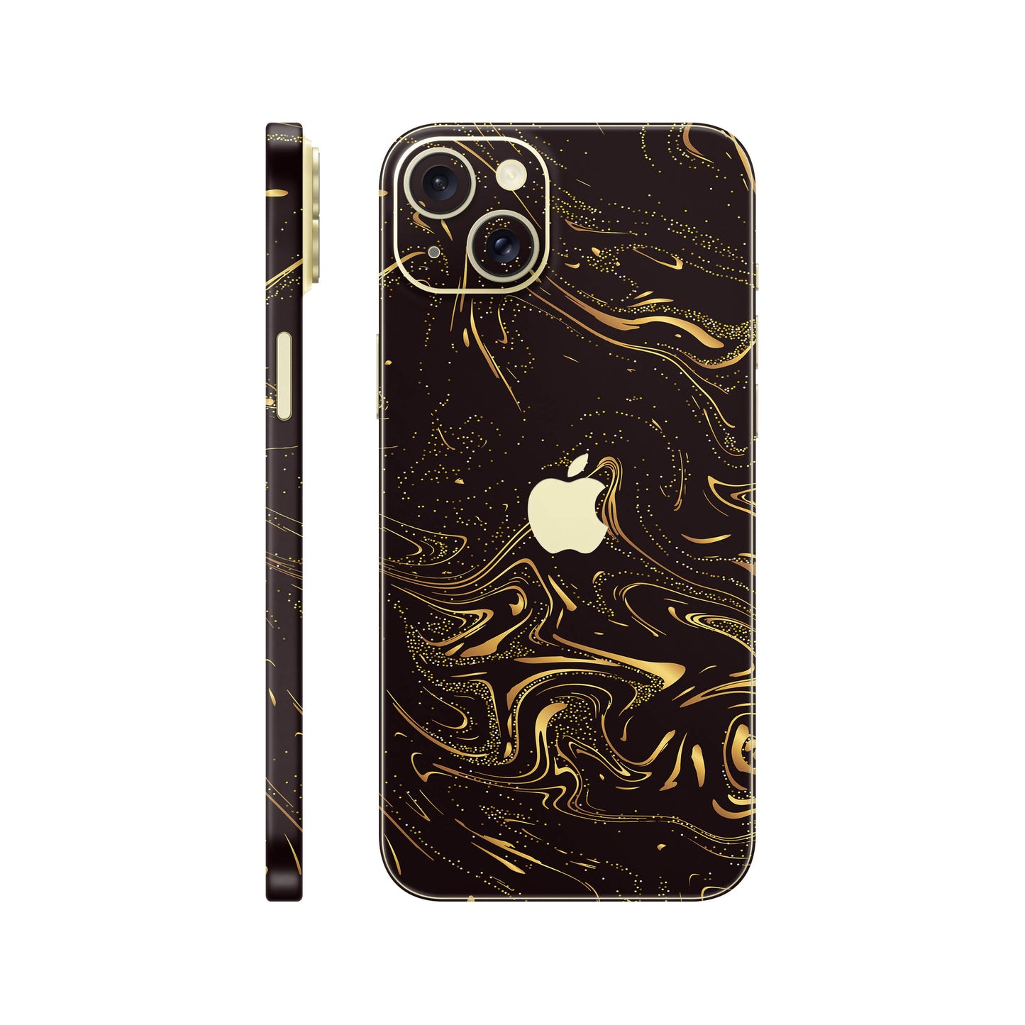 Folie de protectie iPhone 15, eSkins Signature, Golden Noir