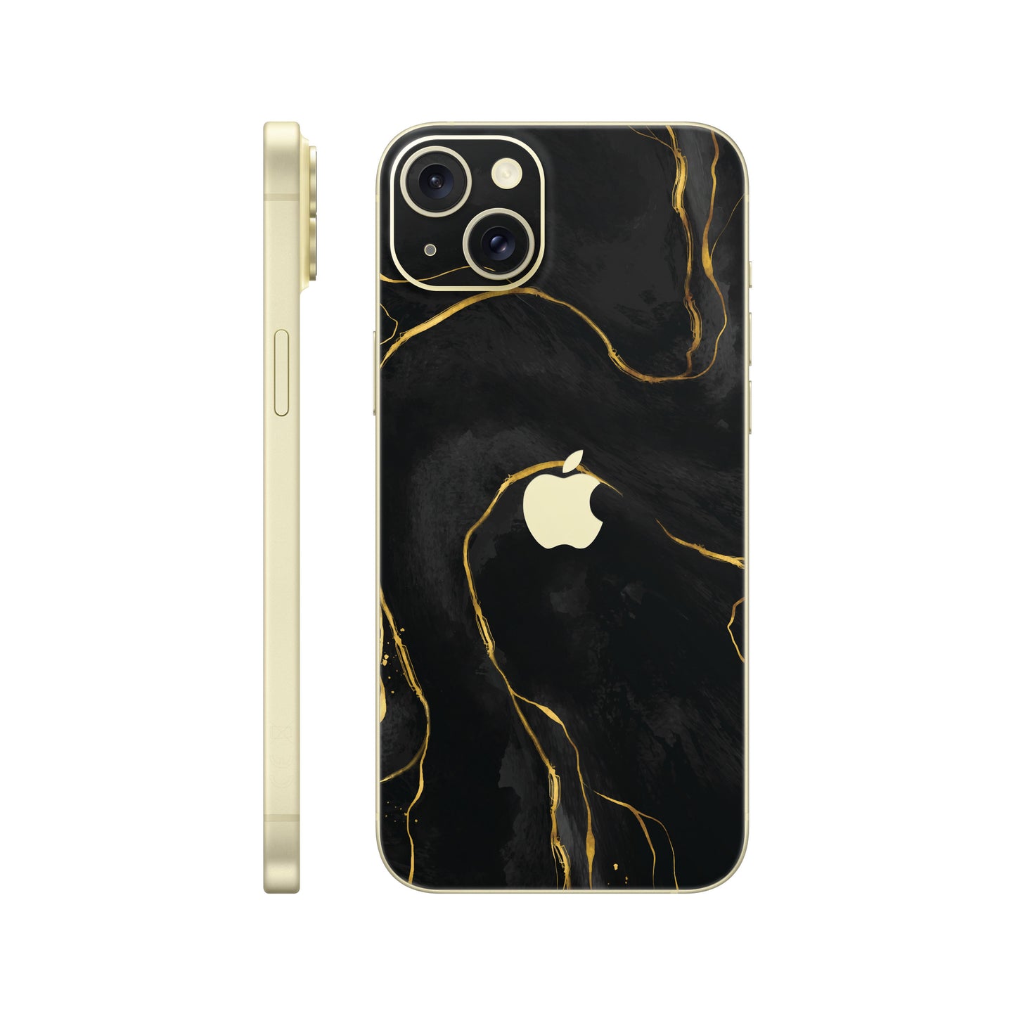 Folie de protectie iPhone 15, eSkins Signature, Skin Golden Onyx