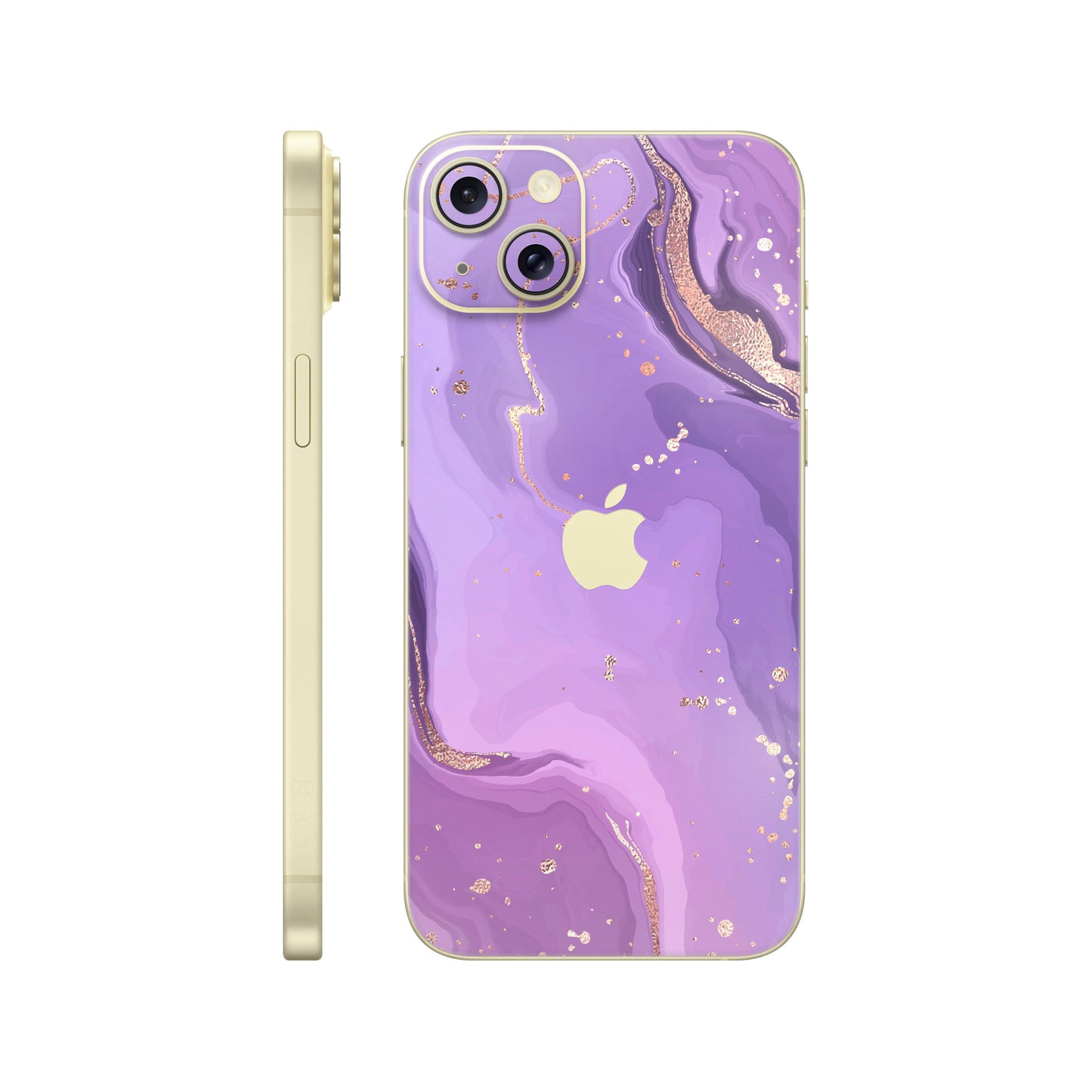 Folie de protectie iPhone 15, eSkins Signature, Skin Lavender Swirl