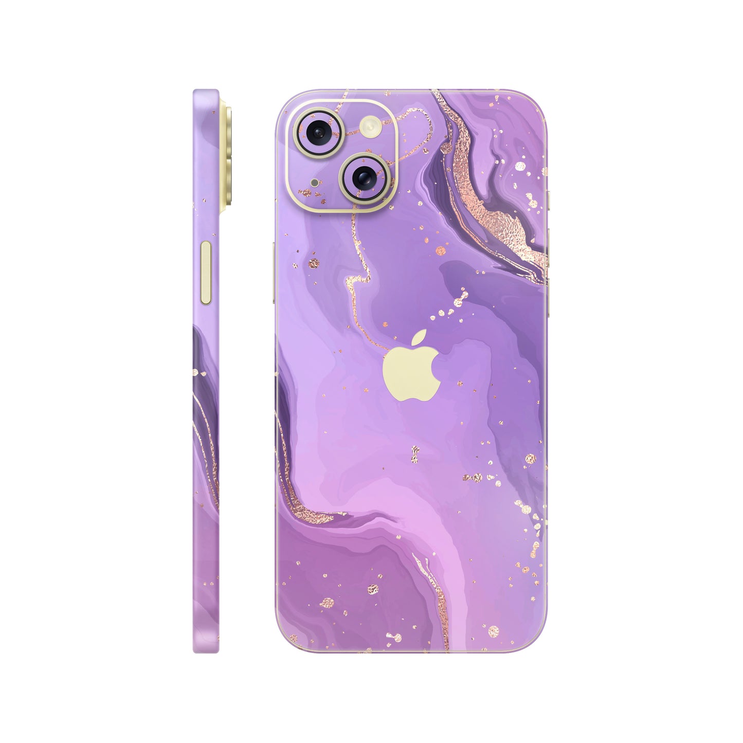Folie de protectie iPhone 15, eSkins Signature, Skin Lavender Swirl