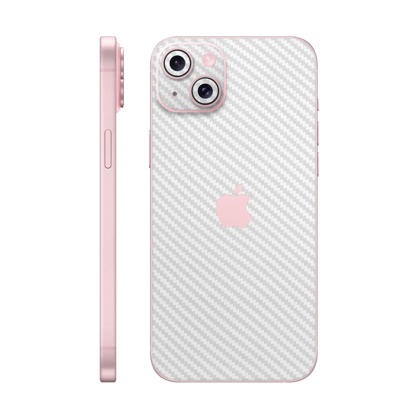 Skin iPhone 15 Plus, Carbon 3D White