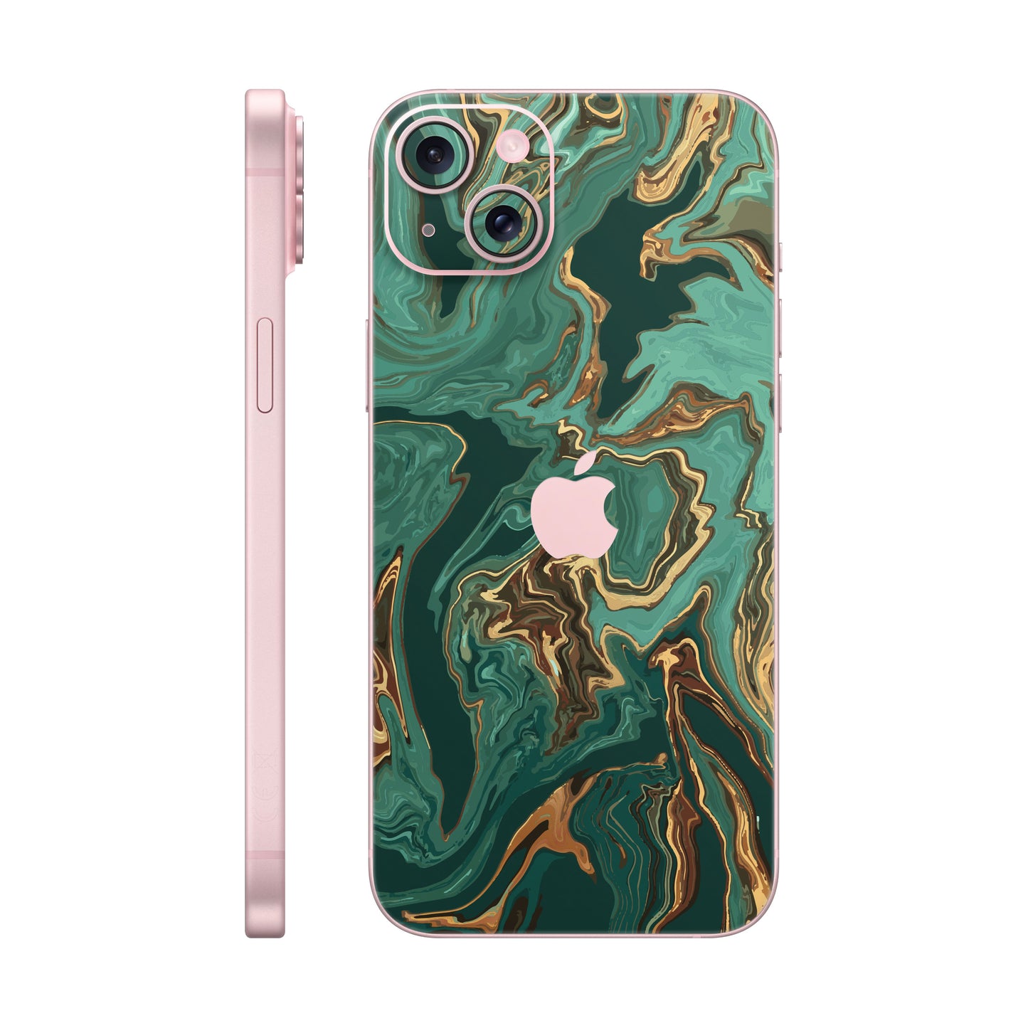 Folie de protectie iPhone 15 Plus, eSkins Signature, Skin Emerald Flow
