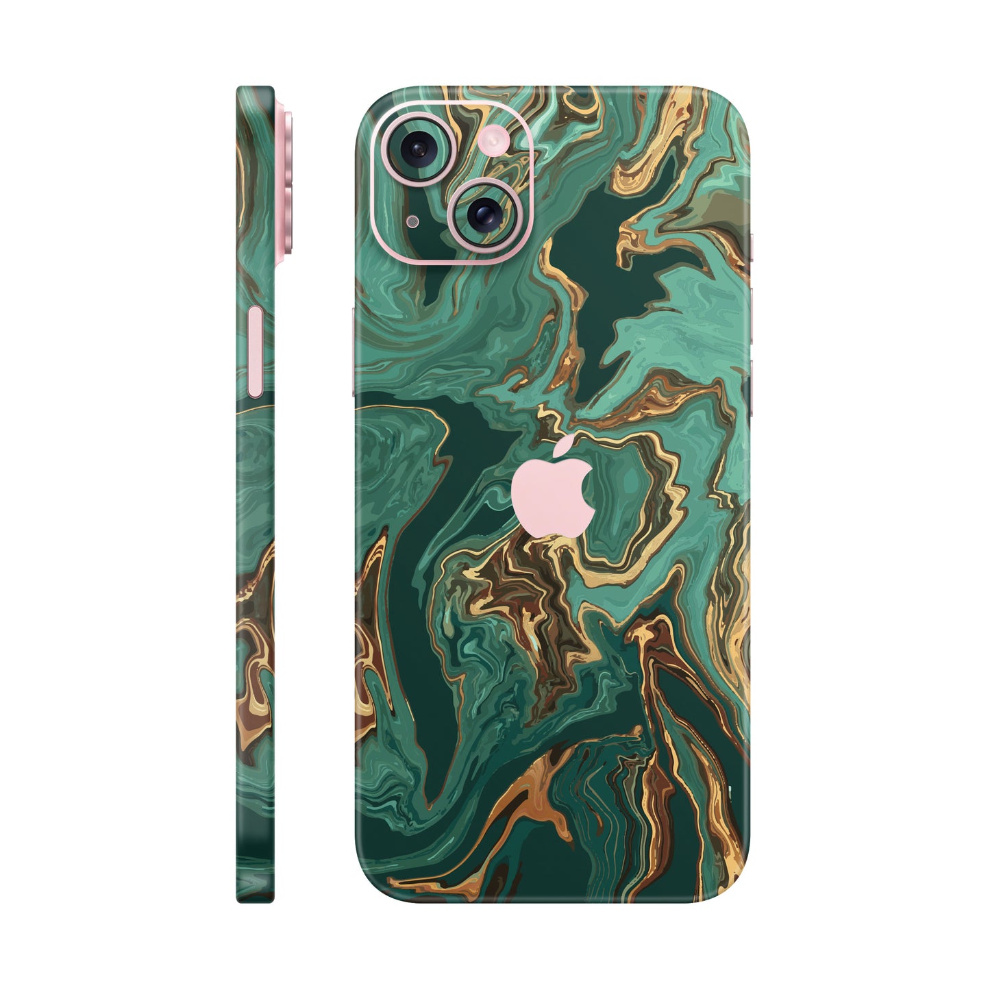 Folie de protectie iPhone 15 Plus, eSkins Signature, Skin Emerald Flow