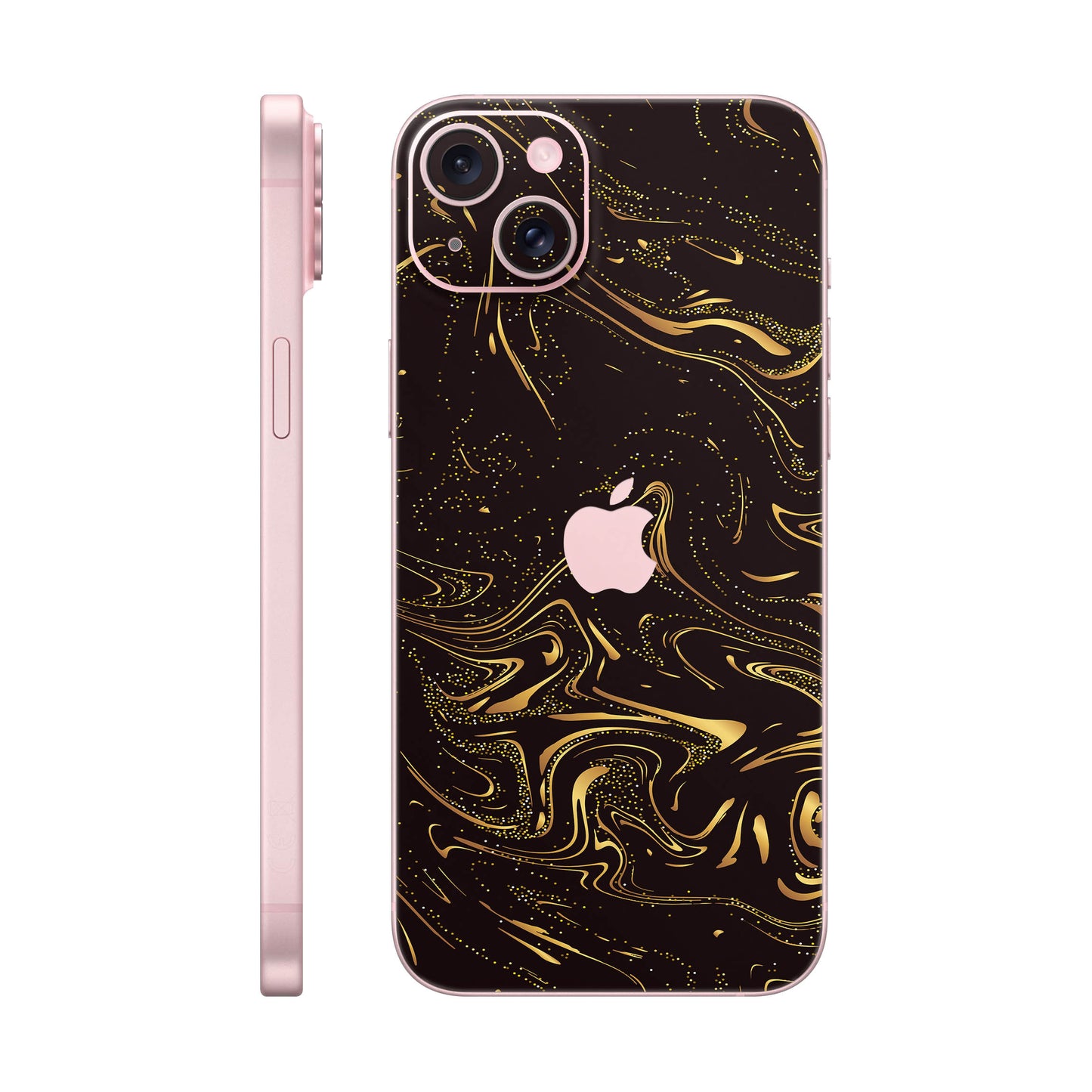 Folie de protectie iPhone 15 Plus, eSkins Signature, Golden Noir