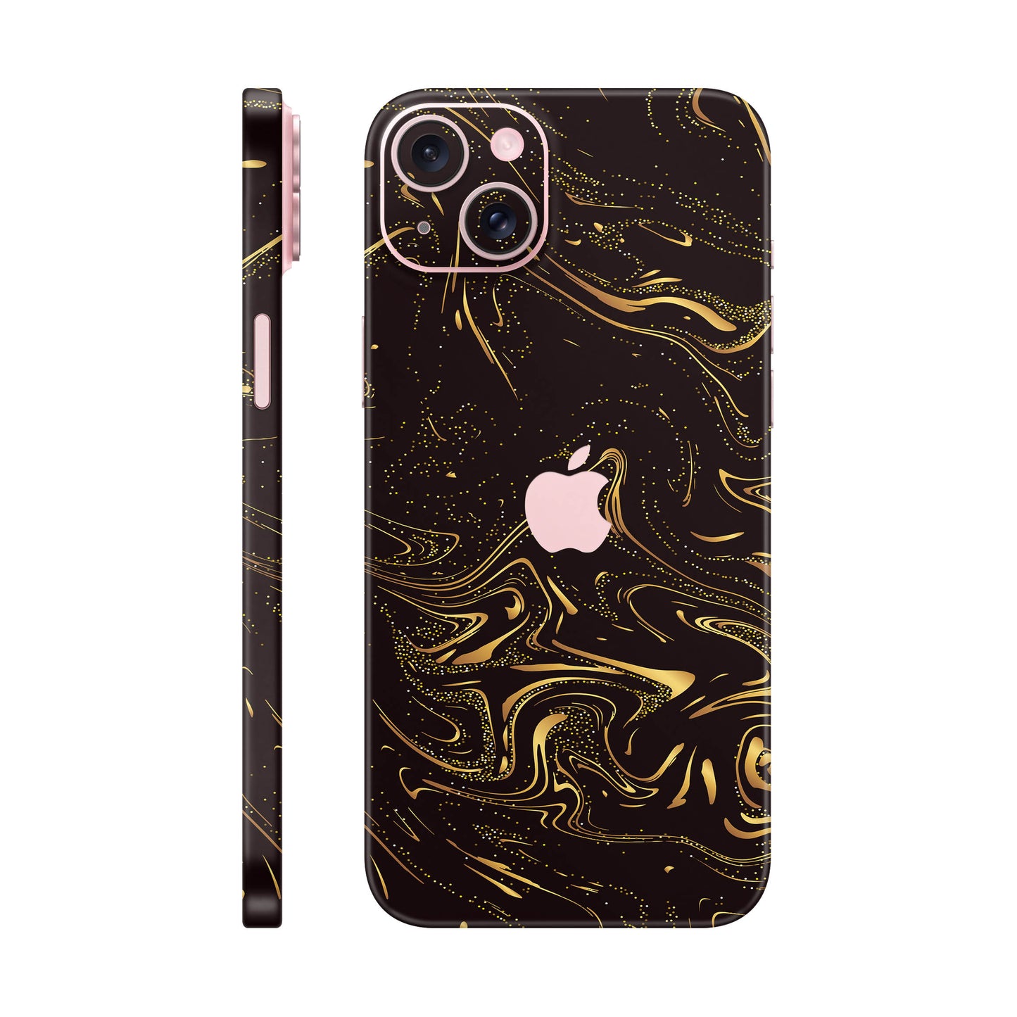 Folie de protectie iPhone 15 Plus, eSkins Signature, Golden Noir