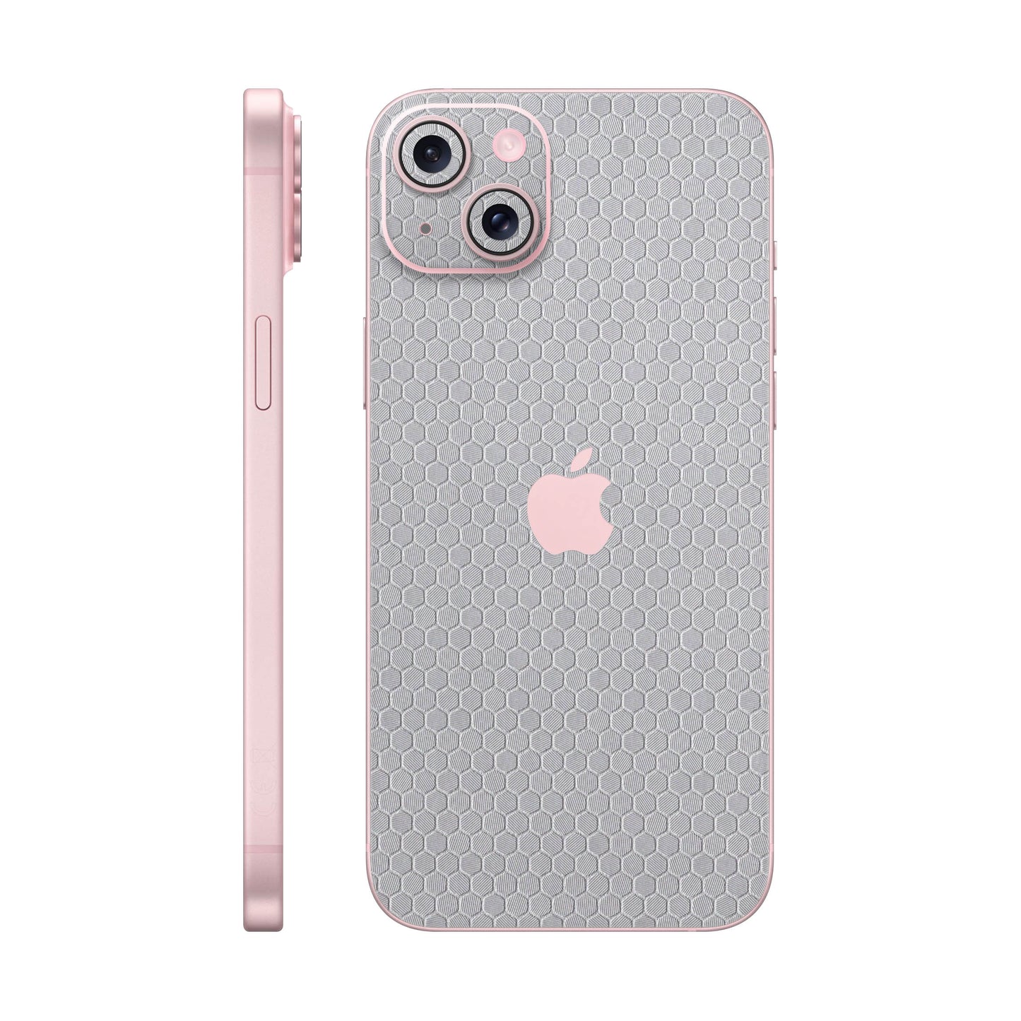 Skin iPhone 15 Plus, Honeycomb 3D Grey