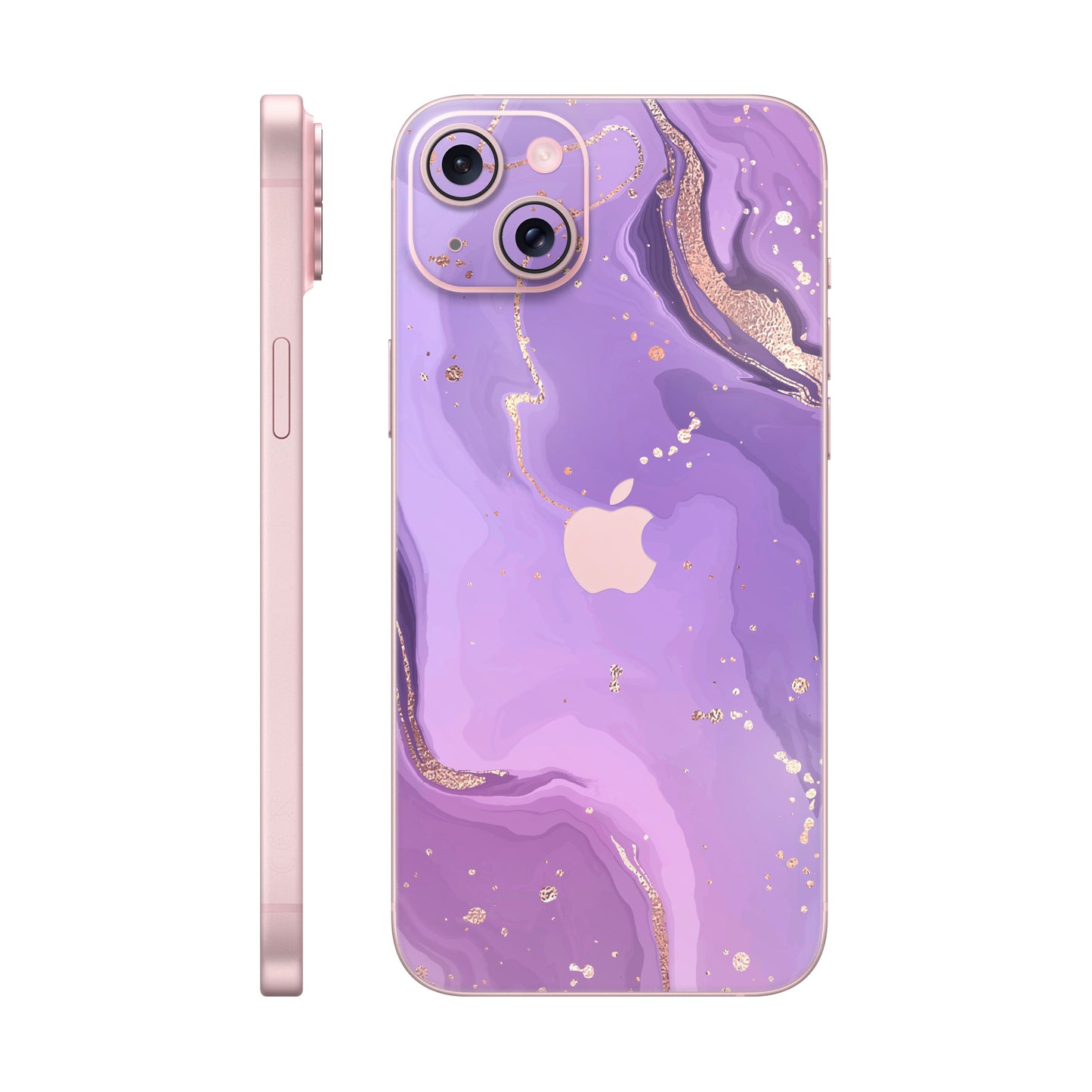 Folie de protectie iPhone 15 Plus, eSkins Signature, Skin Lavender Swirl