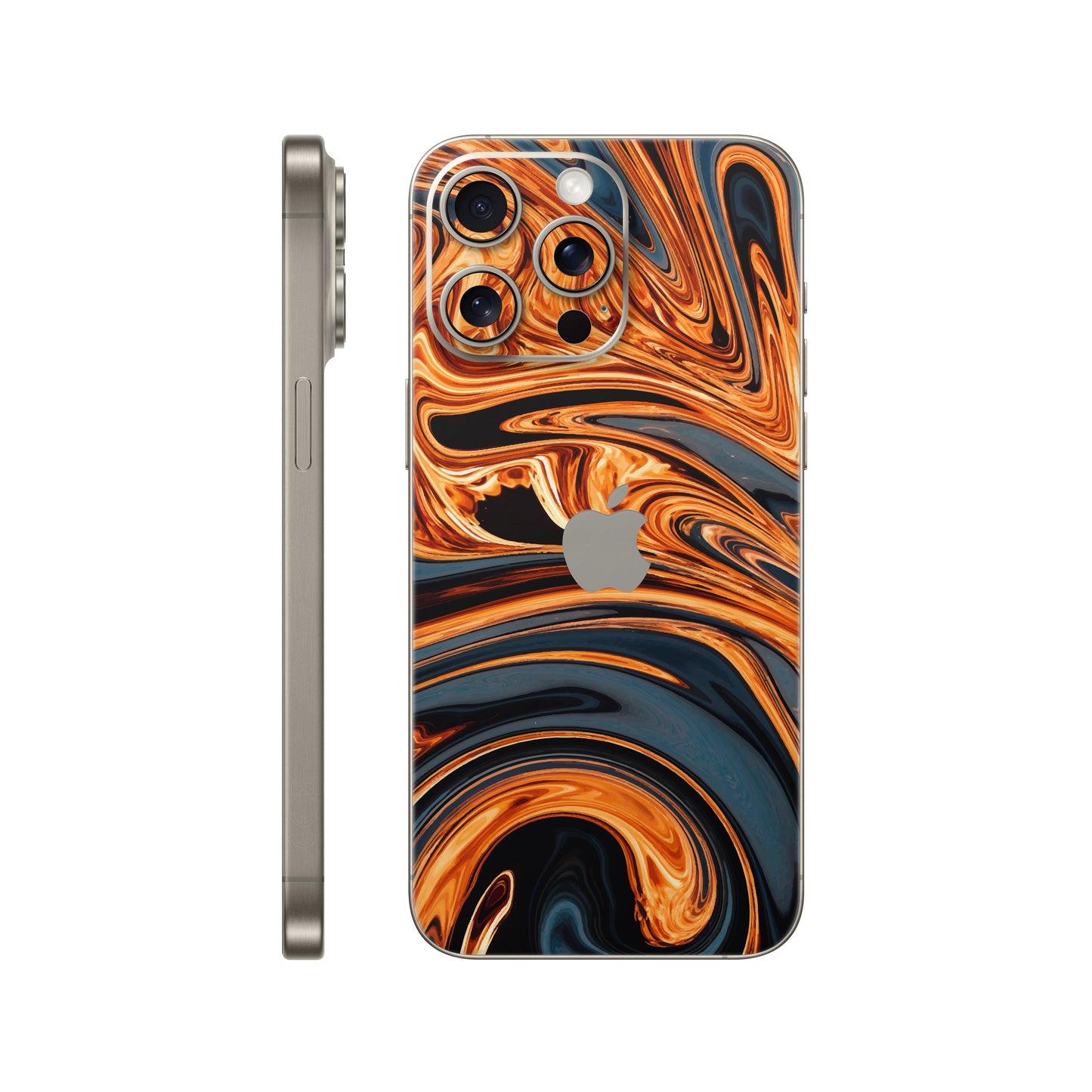 Folie de protectie iPhone 15 Pro, eSkins Signature, Skin Amber Blaze