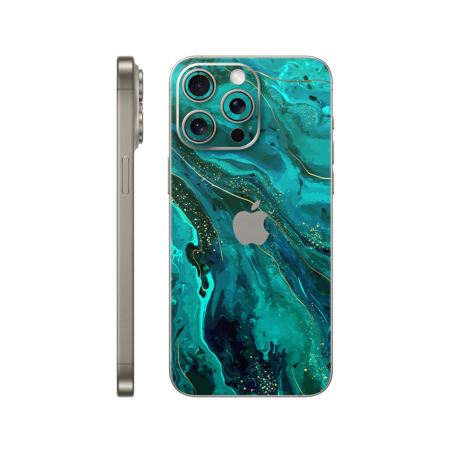 Folie de protectie iPhone 15 Pro, eSkins Signature, Skin Celestial Lagoon
