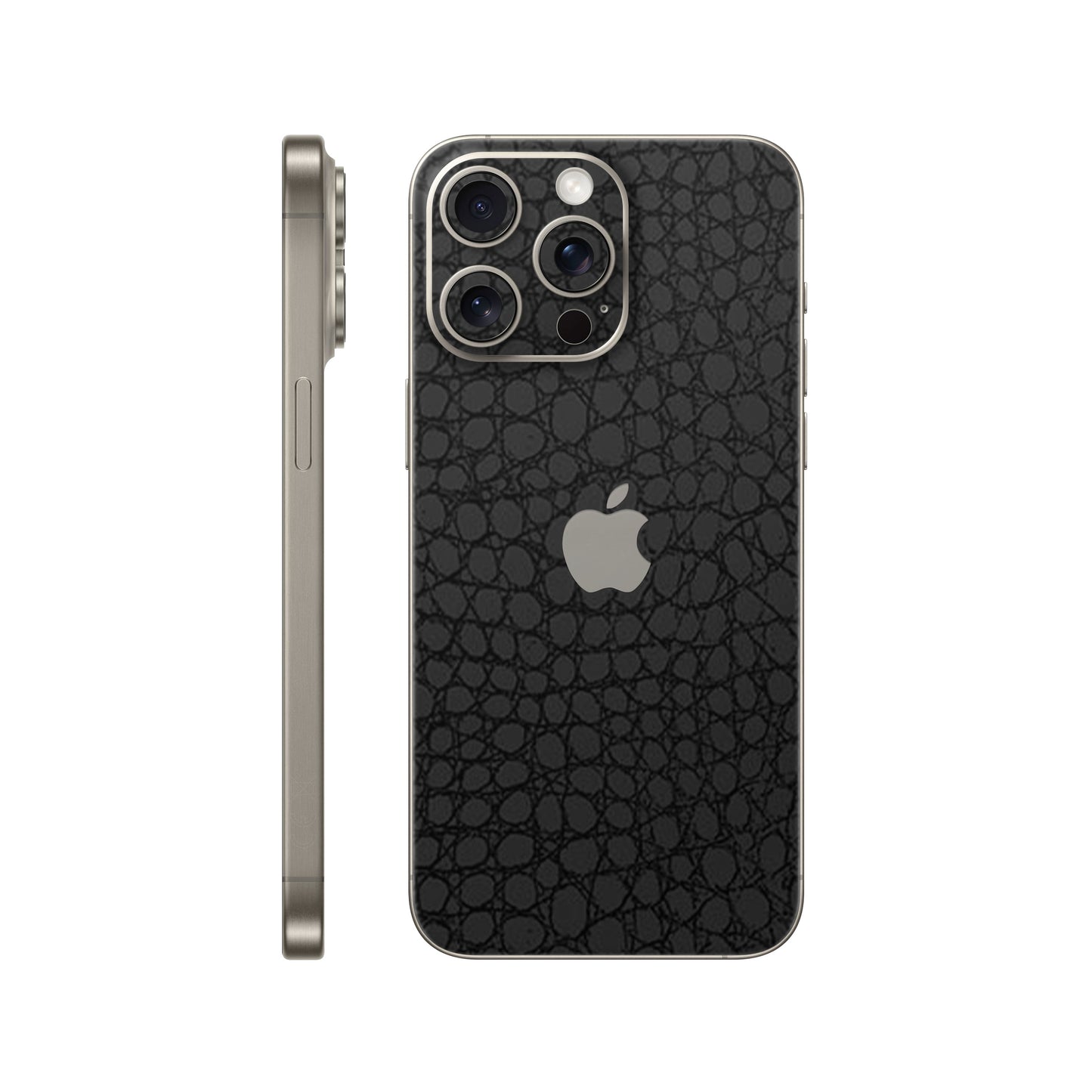 Folie de protectie iPhone 15 Pro, eSkins Elegans, Skin Croco Negru