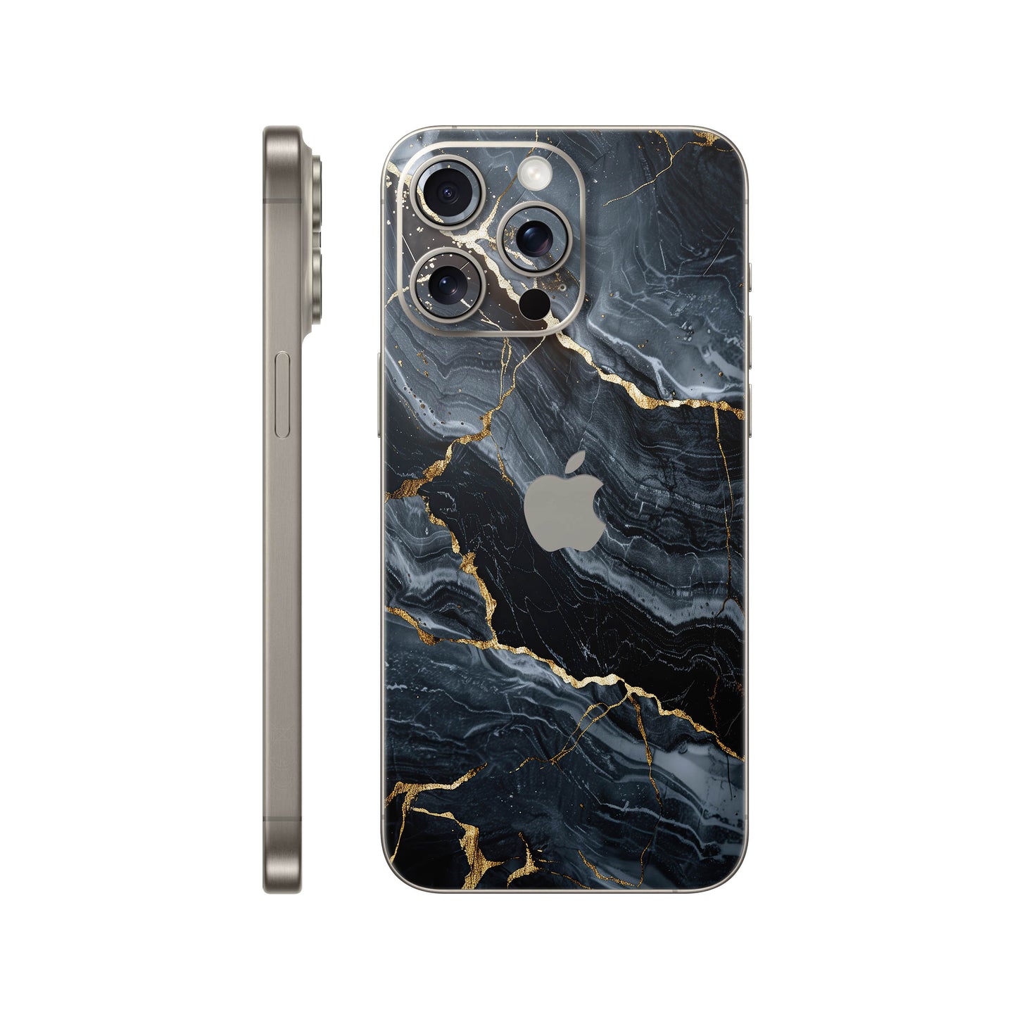 Folie de protectie iPhone 15 Pro, eSkins Signature, Skin Gilded Abyss