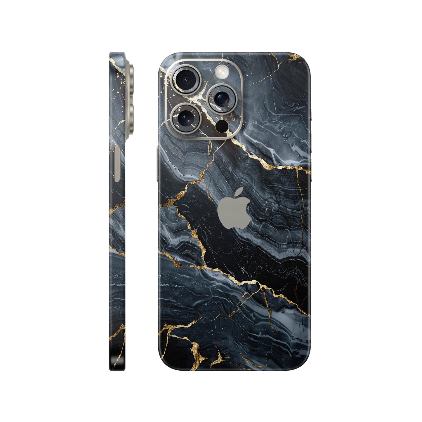 Folie de protectie iPhone 15 Pro, eSkins Signature, Skin Gilded Abyss