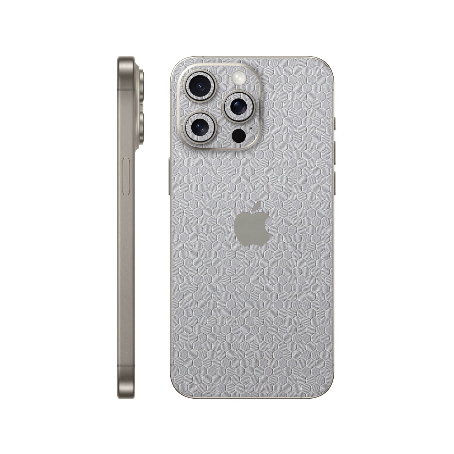 Skin iPhone 15 Pro, Honeycomb 3D Gray