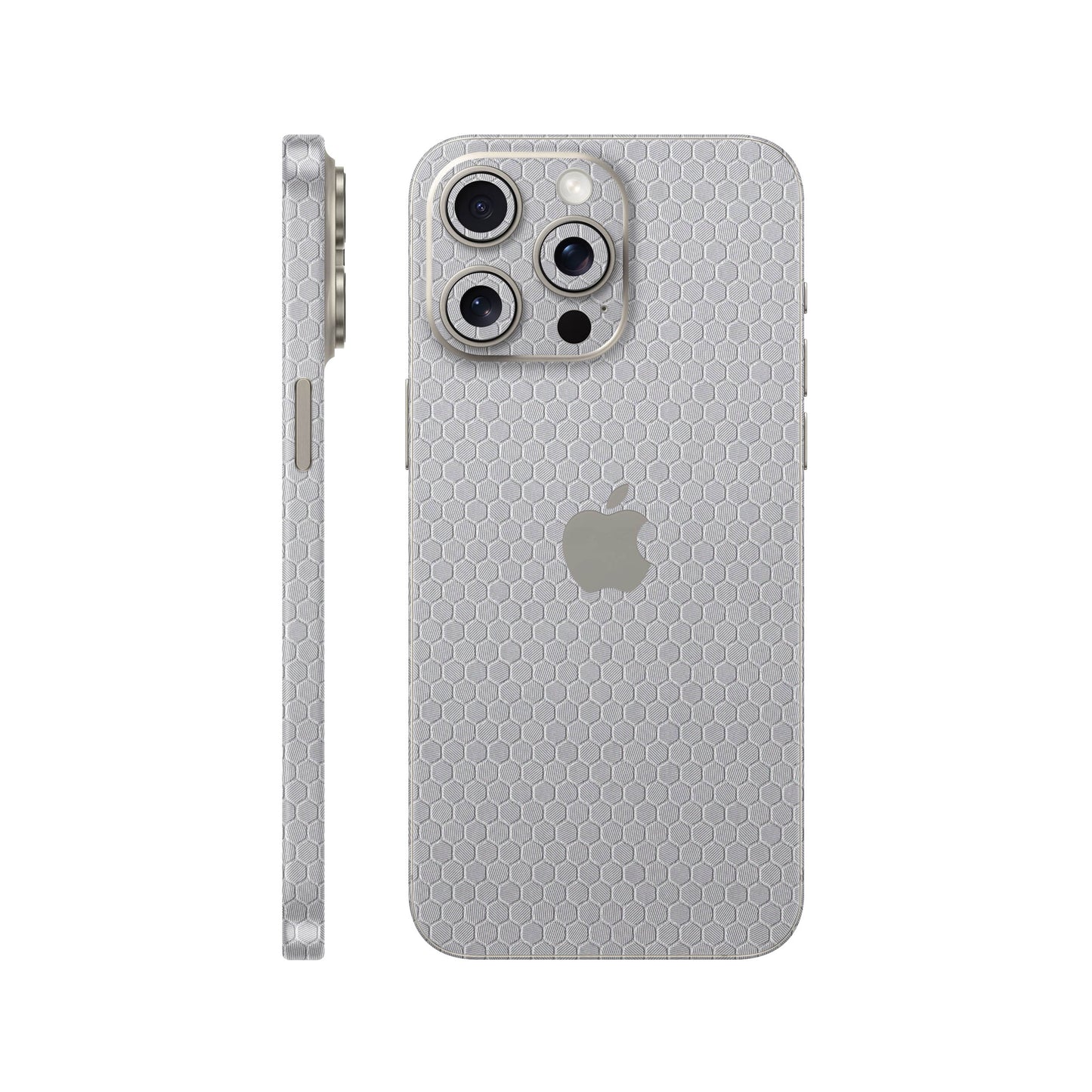 Skin iPhone 15 Pro, Honeycomb 3D Gray