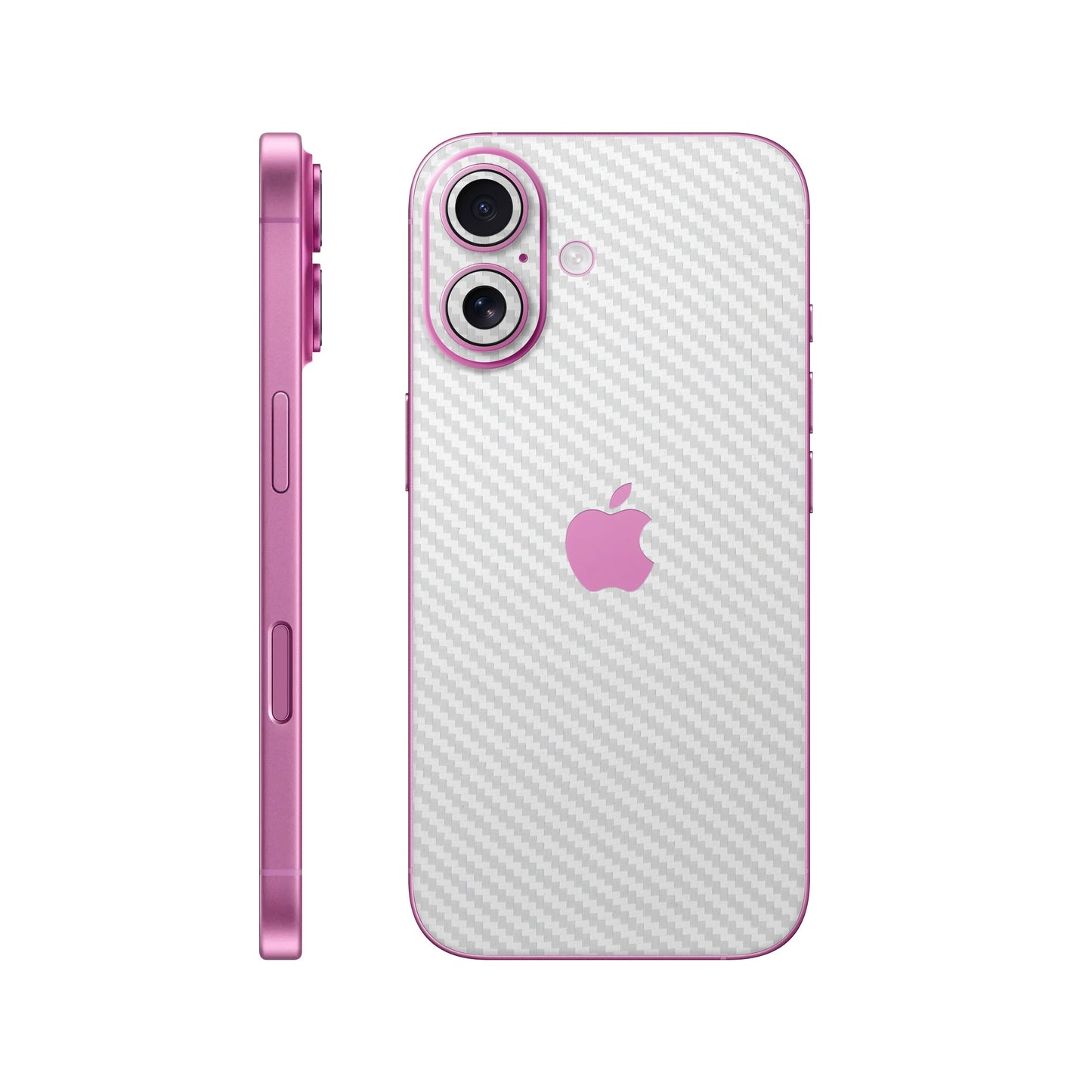 Folie de protectie iPhone 16, eSkins Elegans, Skin Carbon Alb