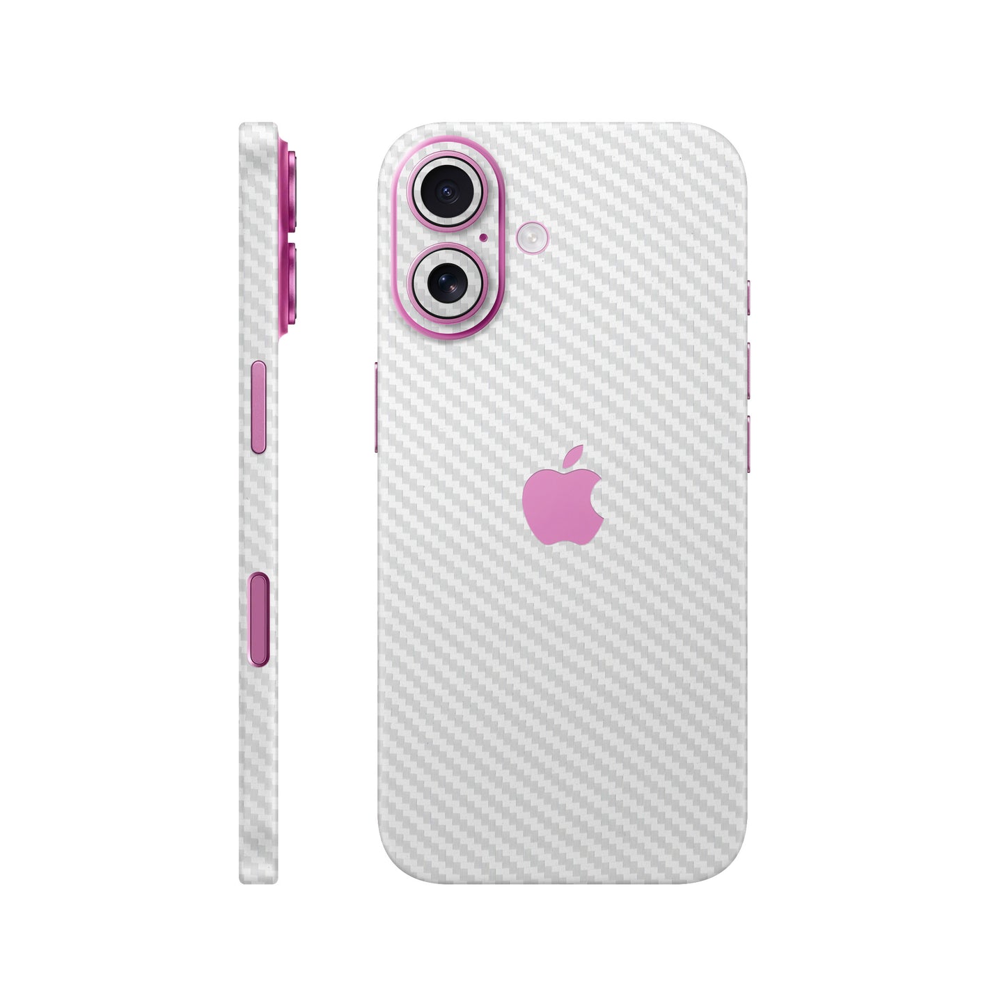 Folie de protectie iPhone 16, eSkins Elegans, Skin Carbon Alb