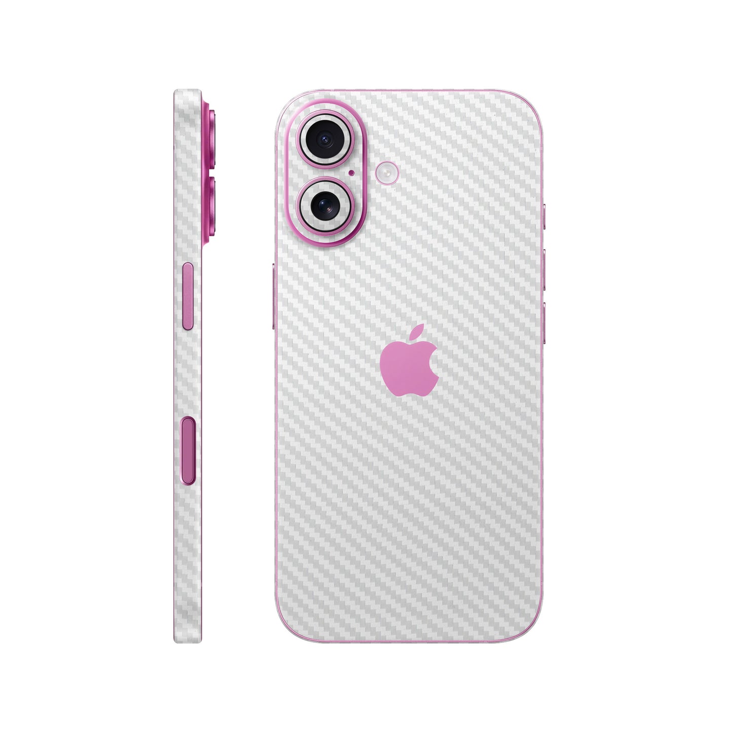 Folie de protectie iPhone 16, eSkins Elegans, Skin Carbon Alb