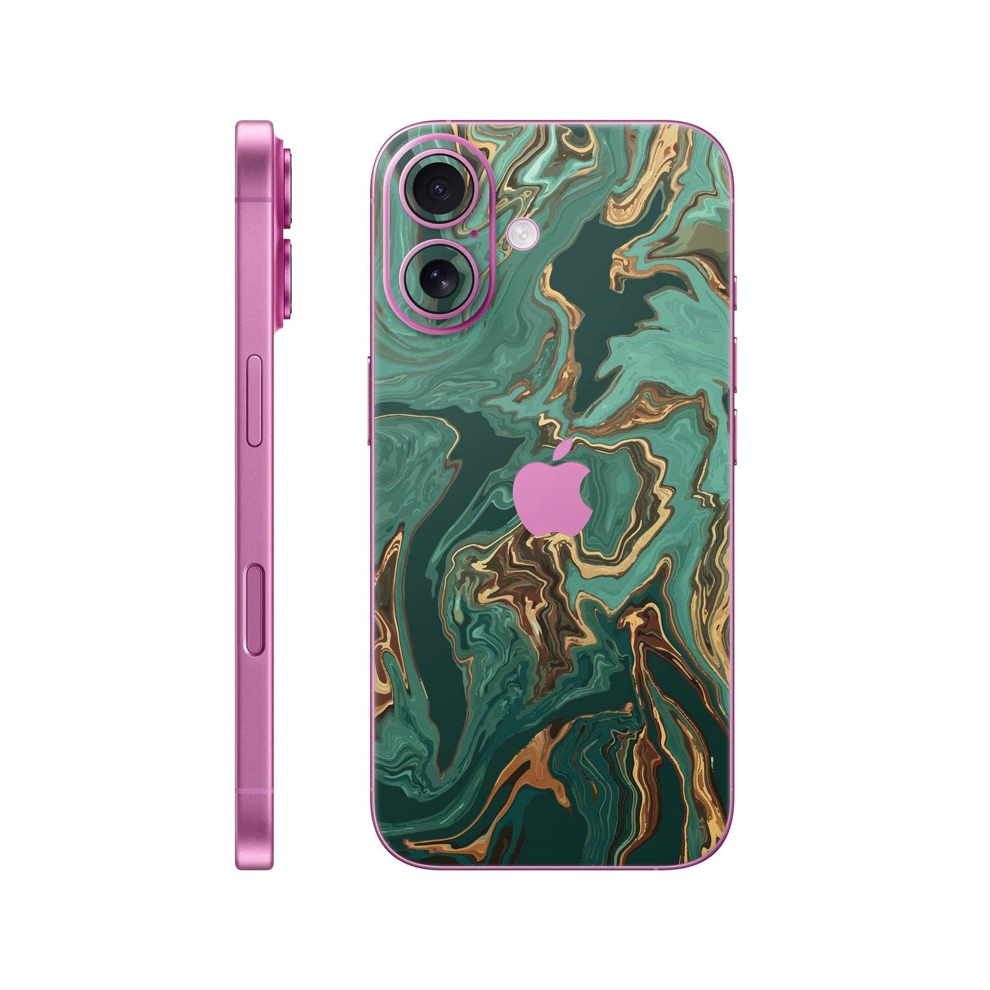 Folie de protectie iPhone 16, eSkins Signature, Skin Emerald Flow