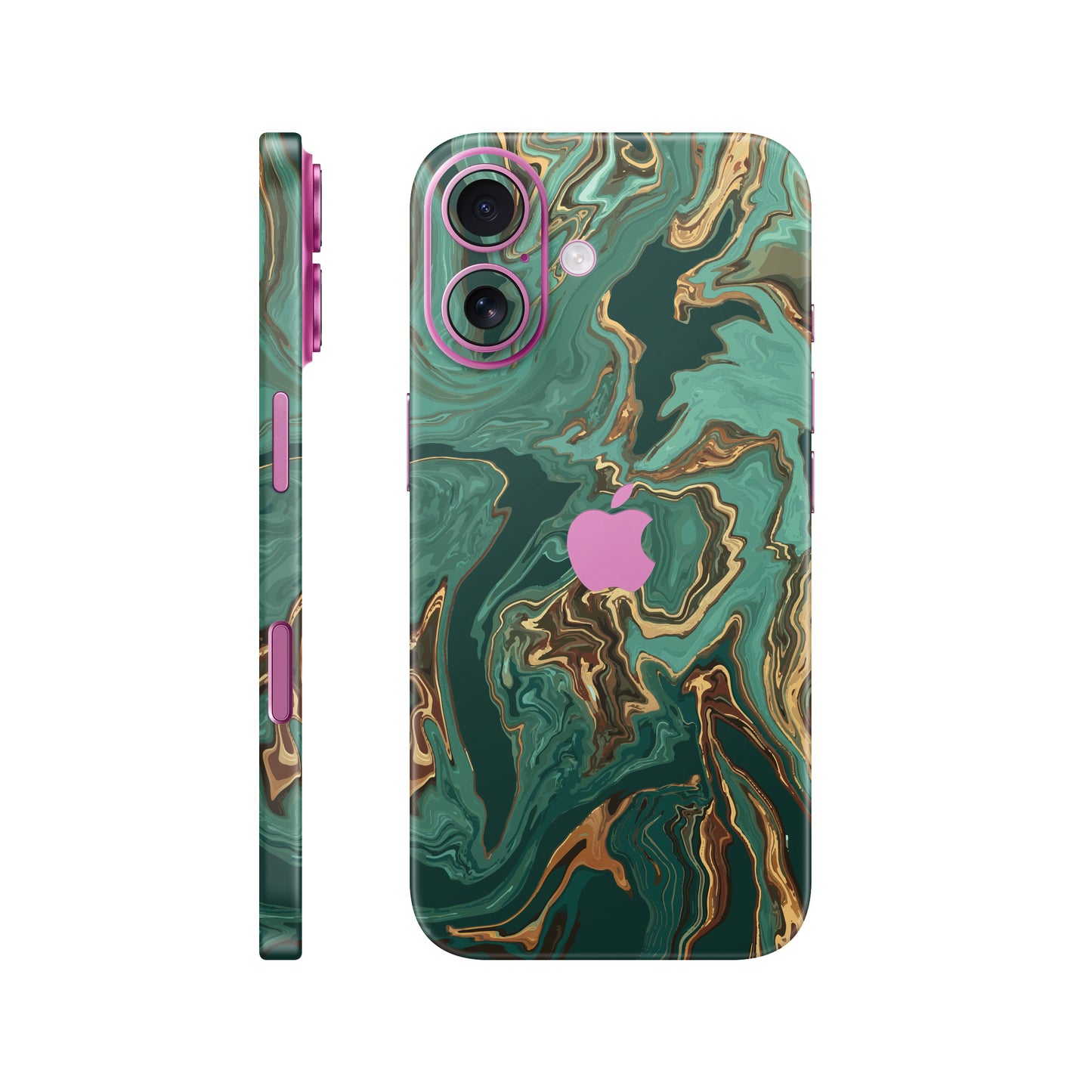 Folie de protectie iPhone 16, eSkins Signature, Skin Emerald Flow