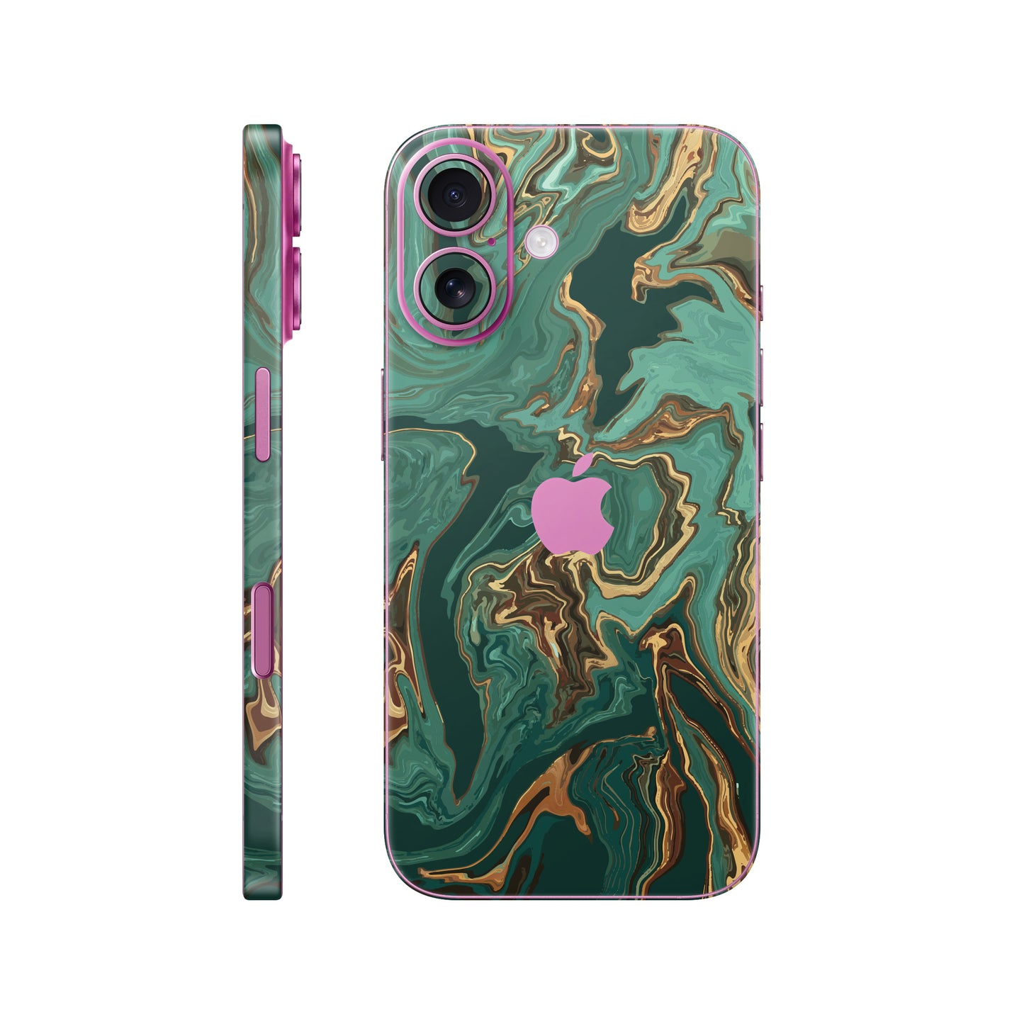Folie de protectie iPhone 16, eSkins Signature, Skin Emerald Flow