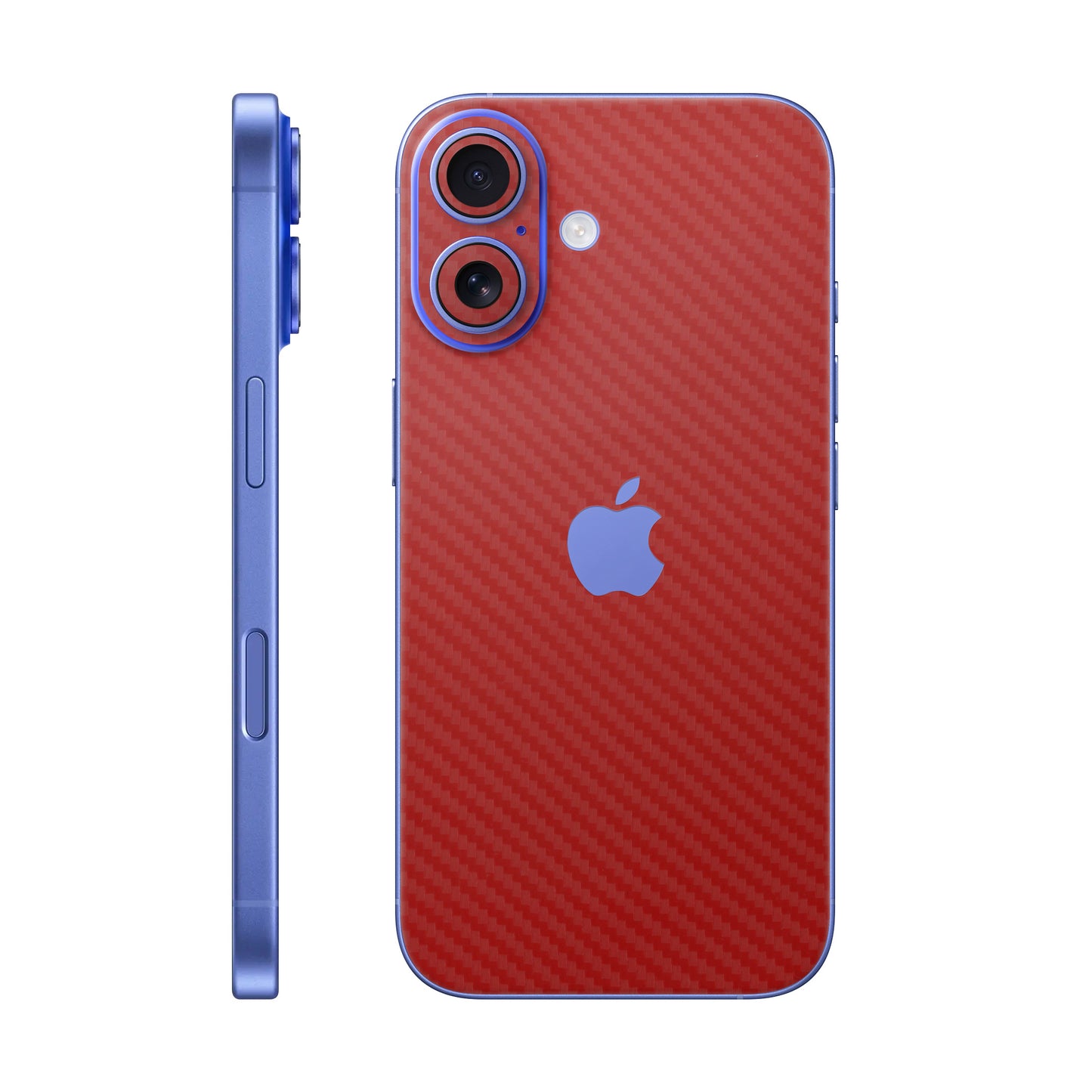 Folie de protectie iPhone 16 Plus, eSkins Elegans, Skin Carbon Rosu