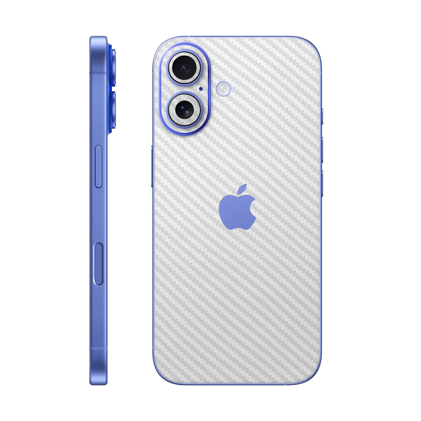 Folie de protectie iPhone 16 Plus, eSkins Elegans, Skin Carbon Alb