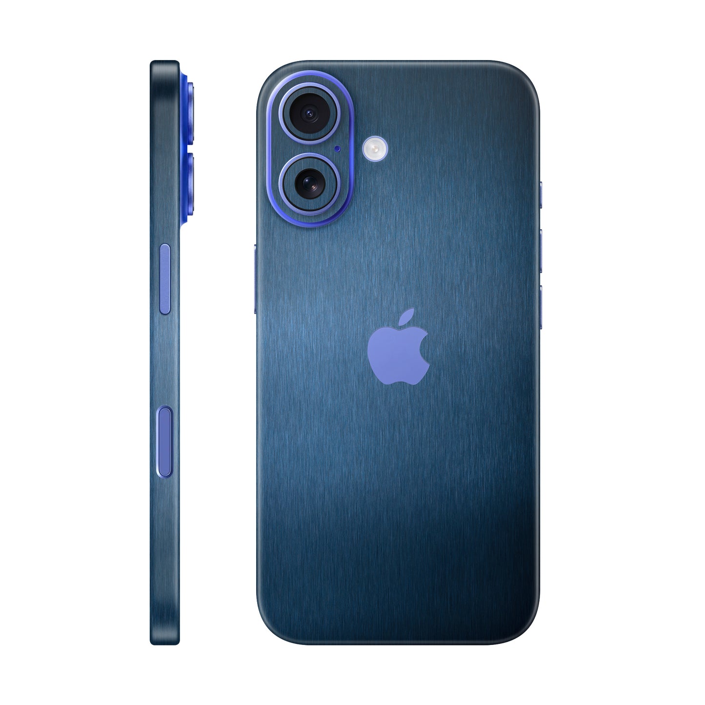 Folie de protectie iPhone 16 Plus, eSkins Elegans, Skin Metalic Albastru