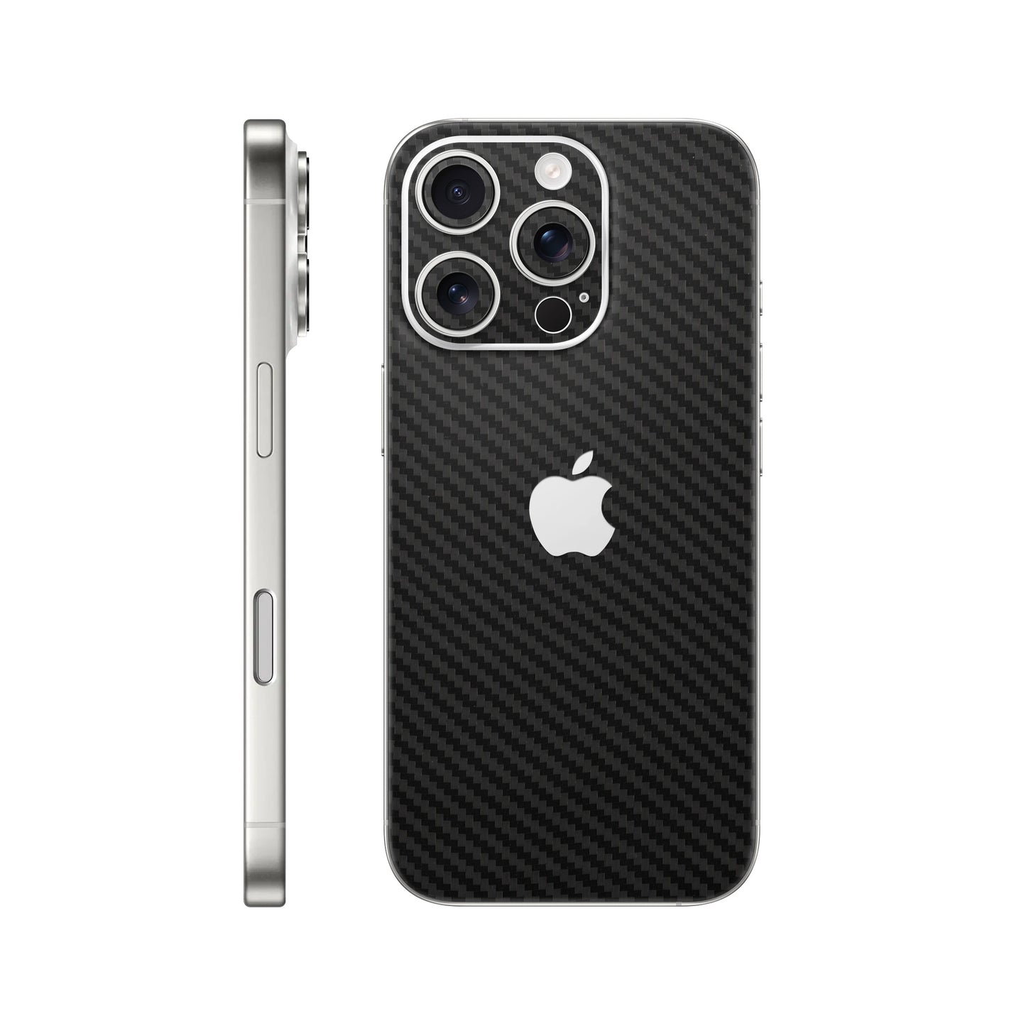 Folie de protectie iPhone 16 Pro, eSkins Elegans, Skin Carbon Negru