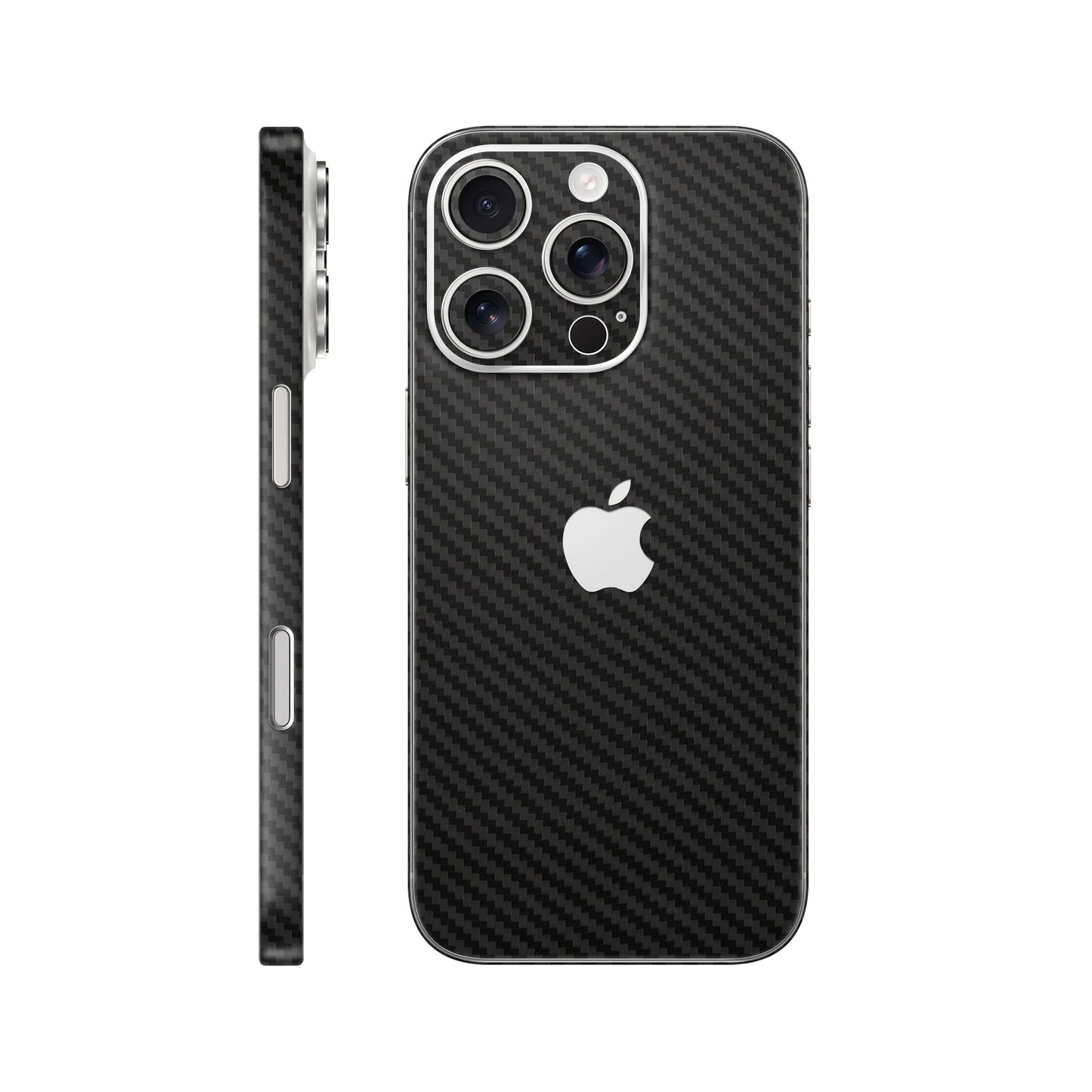 Folie de protectie iPhone 16 Pro, eSkins Elegans, Skin Carbon Negru