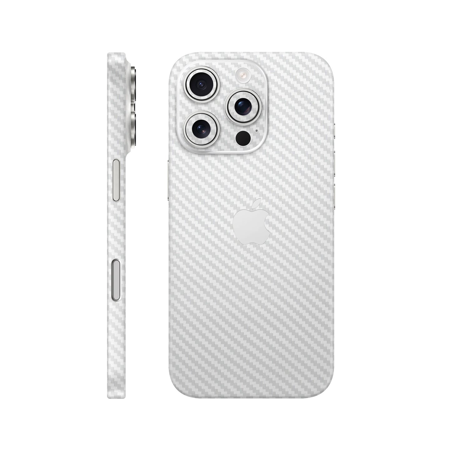 Folie de protectie iPhone 16 Pro, eSkins Elegans, Skin Carbon Alb