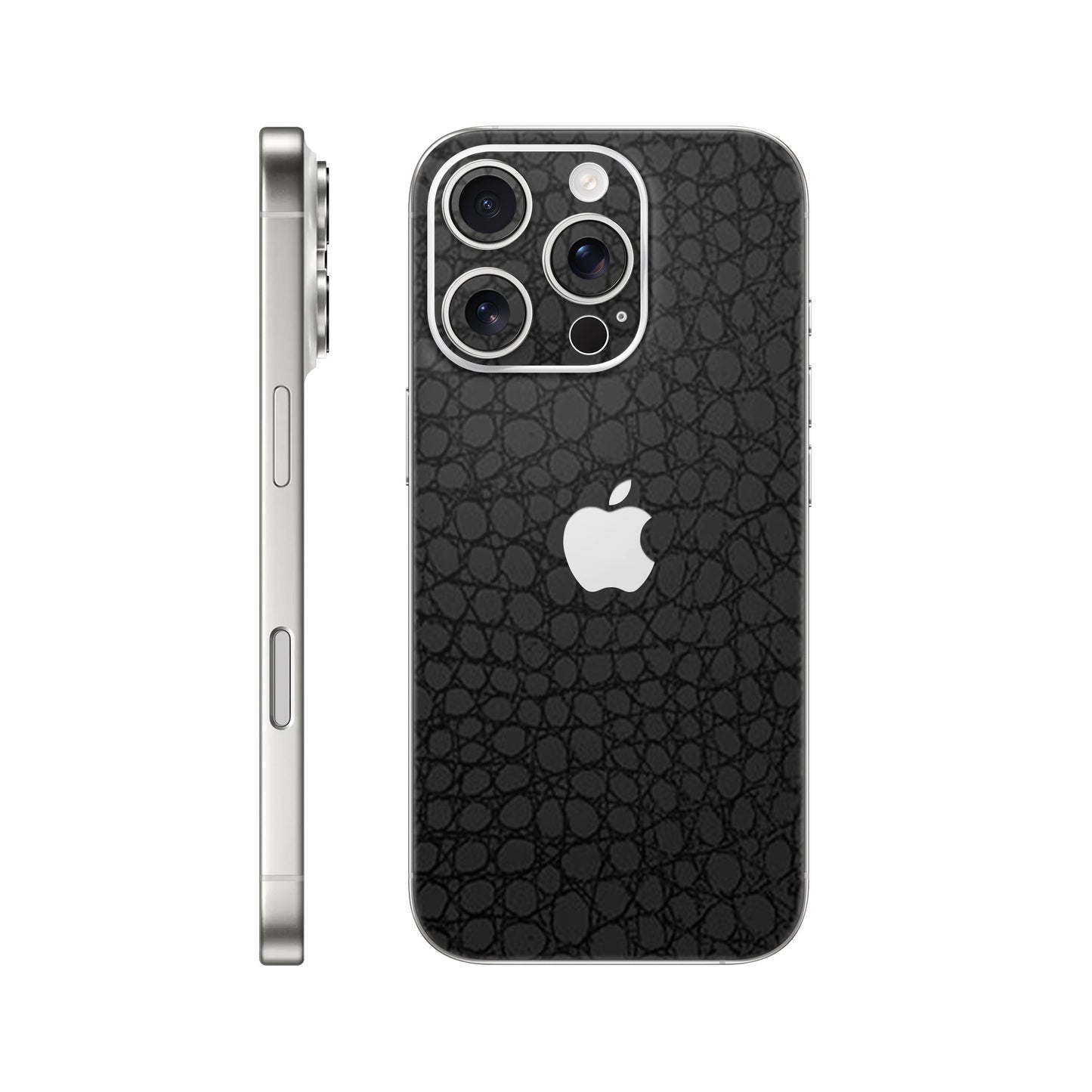 Folie de protectie iPhone 16 Pro, eSkins Elegans, Skin Croco Negru