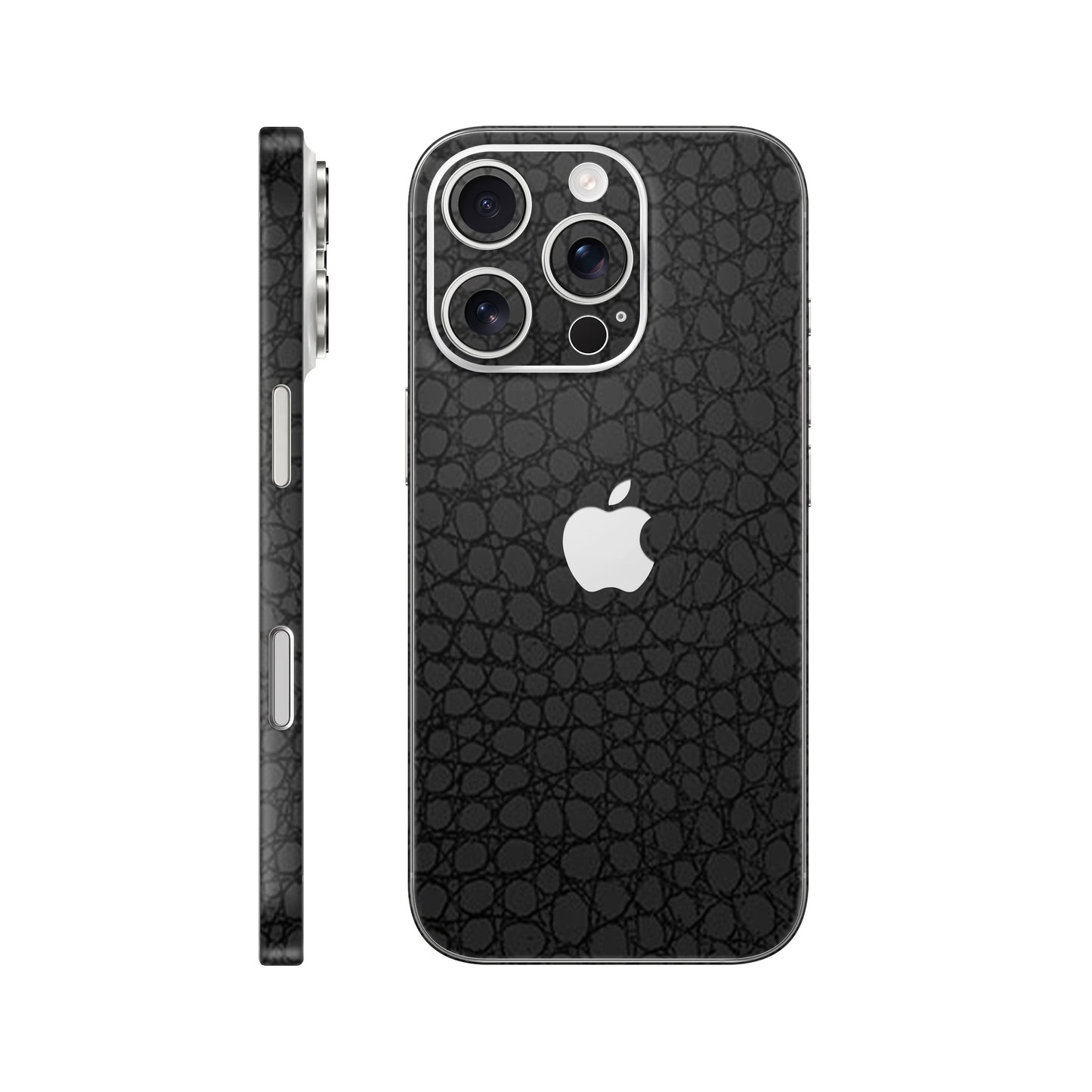 Folie de protectie iPhone 16 Pro, eSkins Elegans, Skin Croco Negru