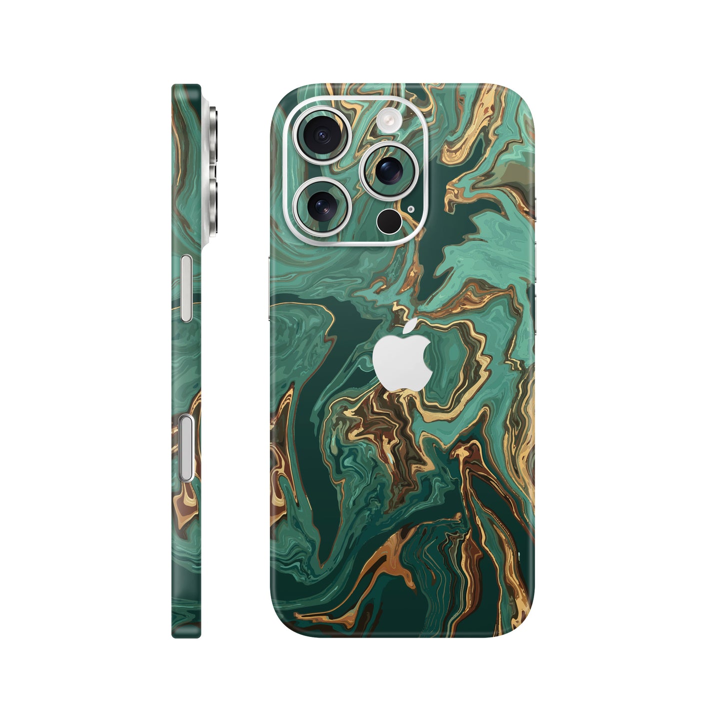 Folie de protectie iPhone 16 Pro, eSkins Signature, Skin Emerald Flow