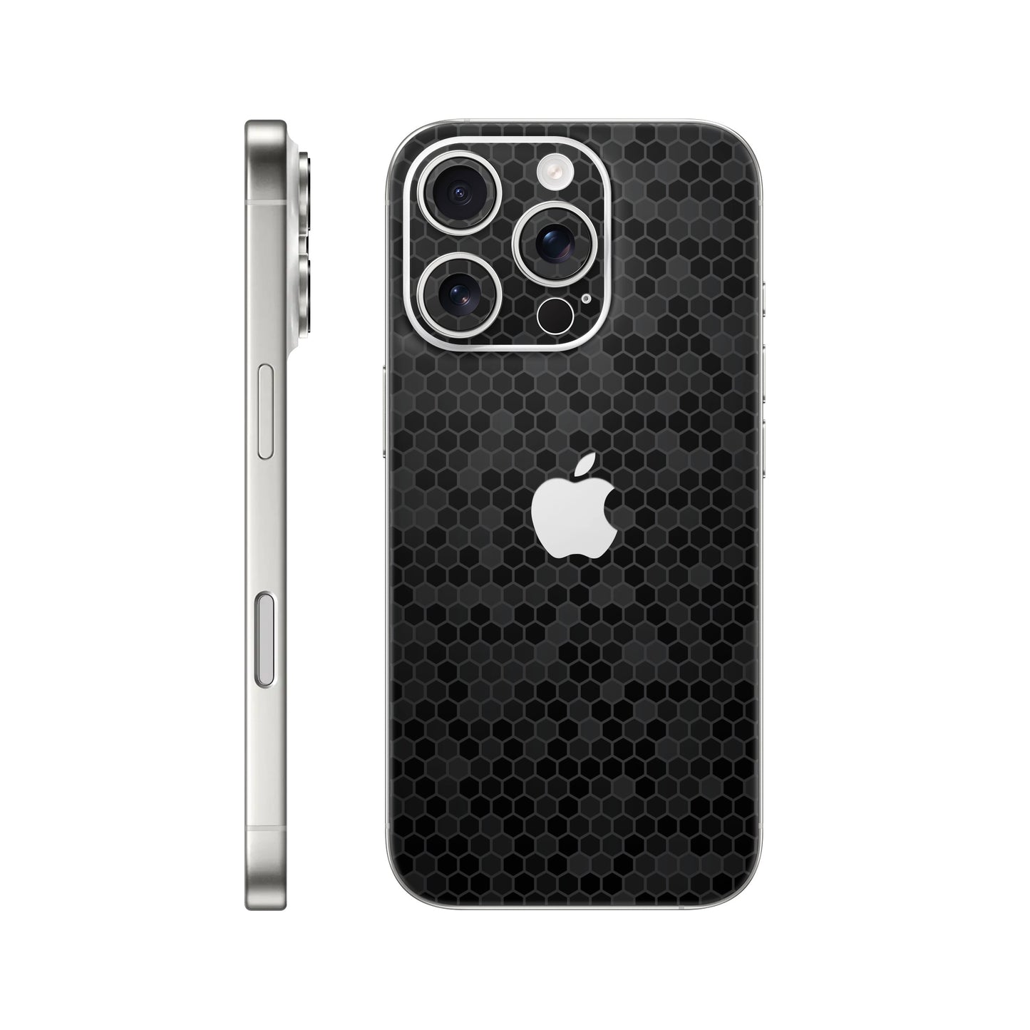 Folie de protectie iPhone 16 Pro, eSkins Elegans, Skin Honeycomb Negru