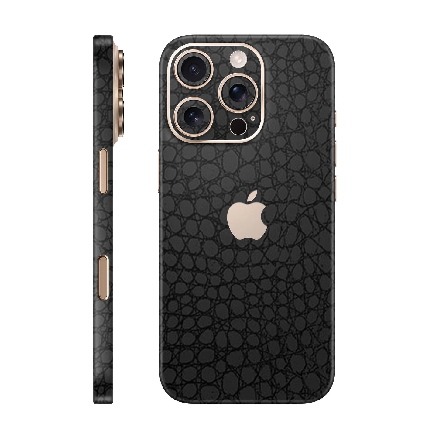 Folie de protectie iPhone 16 Pro Max, eSkins Elegans, Skin Croco Negru