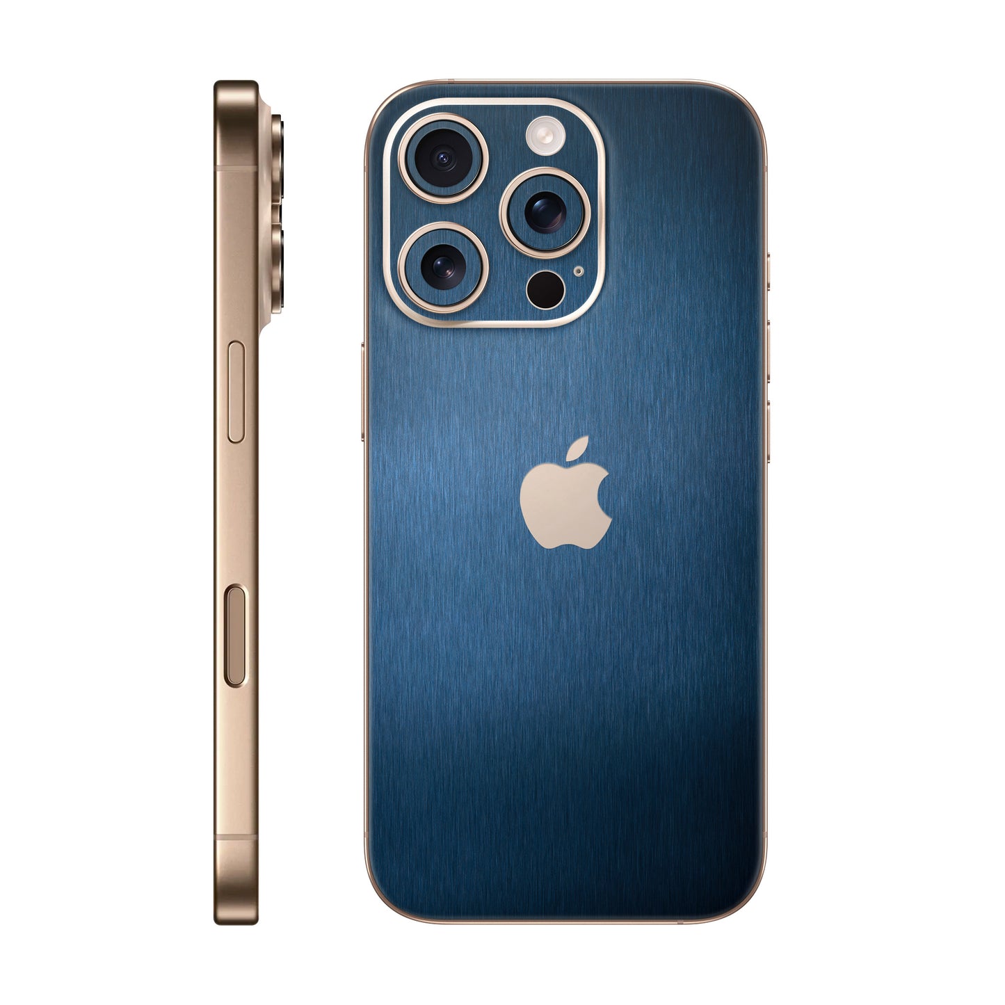 Folie de protectie iPhone 16 Pro Max, eSkins Elegans, Skin Metalic Albastru