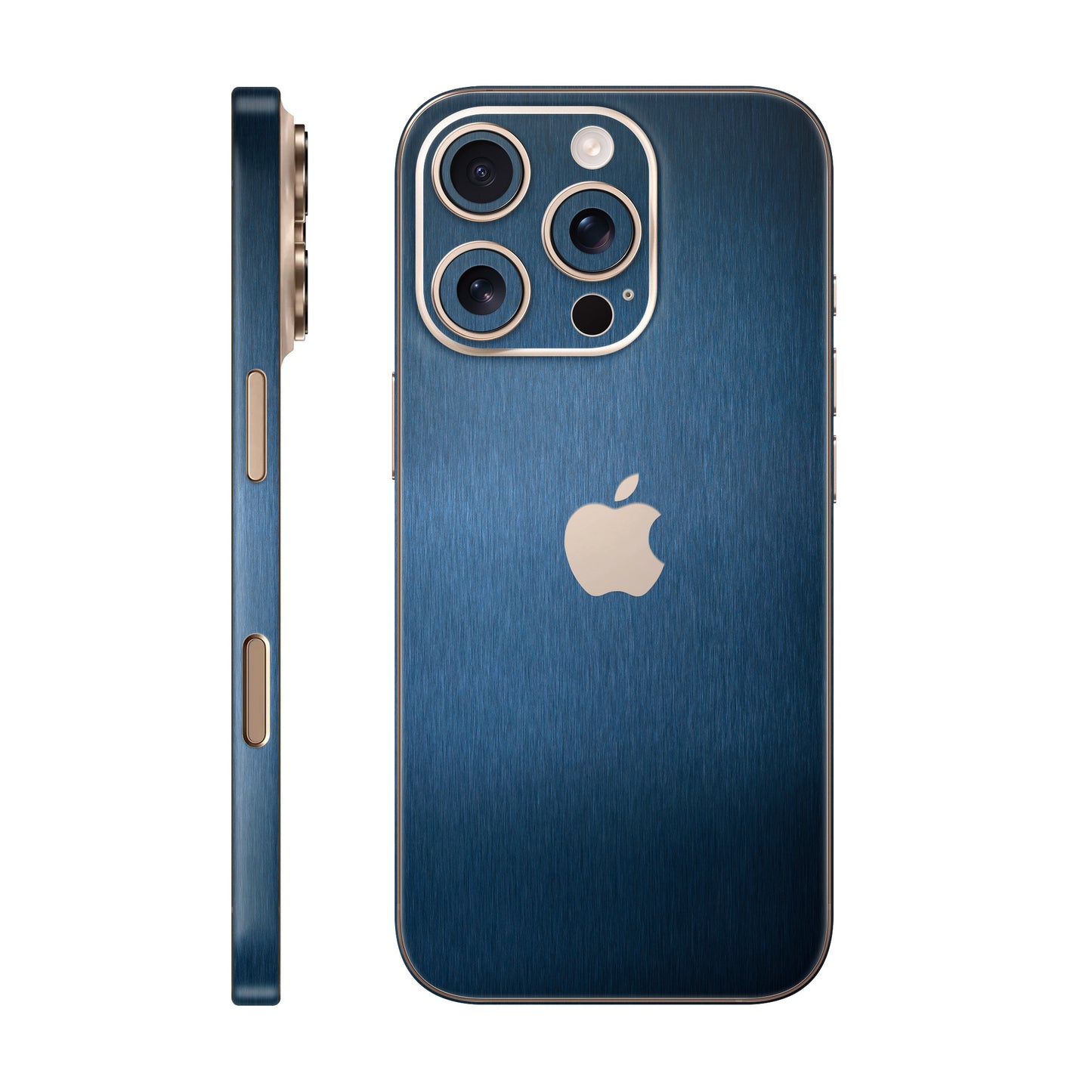 Folie de protectie iPhone 16 Pro Max, eSkins Elegans, Skin Metalic Albastru