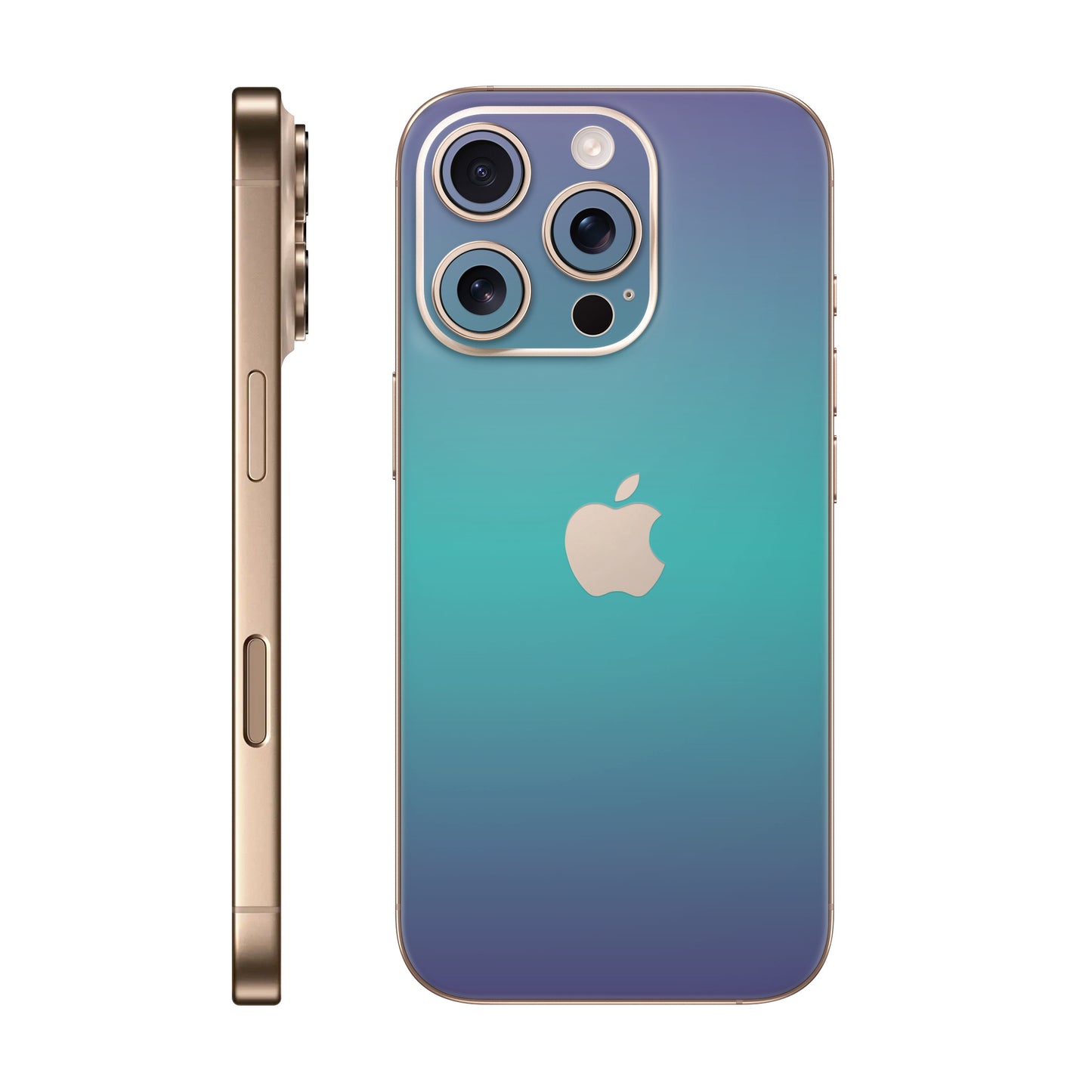 Folie de protectie iPhone 16 Pro Max, eSkins Unique, Skin Cameleon Turcoaz-Lavanda