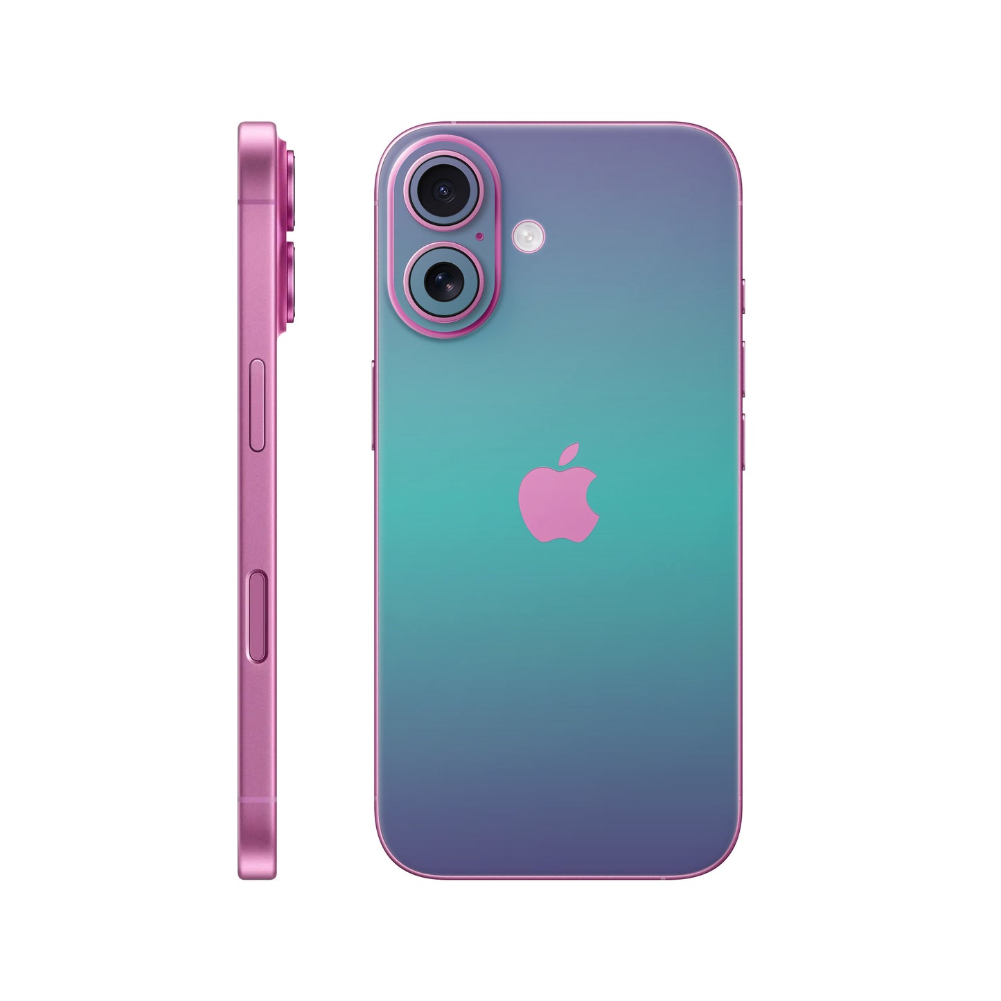 Folie de protectie iPhone 16, eSkins Unique, Skin Cameleon Turcoaz-Lavanda