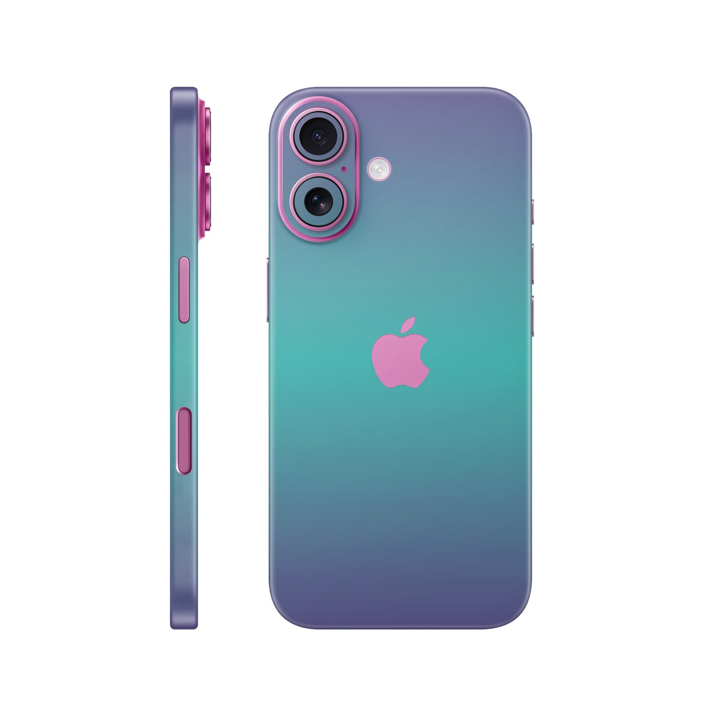 Folie de protectie iPhone 16, eSkins Unique, Skin Cameleon Turcoaz-Lavanda