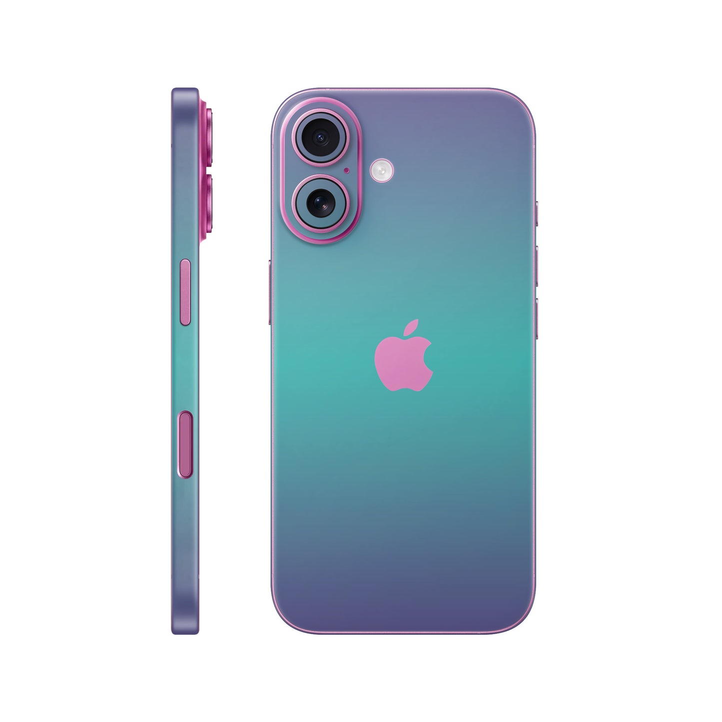Folie de protectie iPhone 16, eSkins Unique, Skin Cameleon Turcoaz-Lavanda