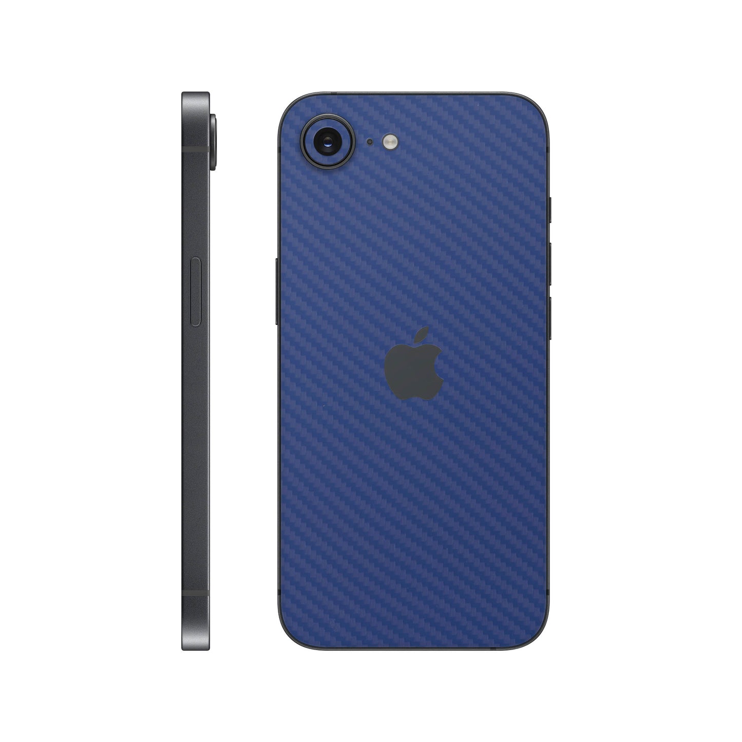 Folie de protectie iPhone 16e, eSkins Elegans, Skin Carbon Albastru