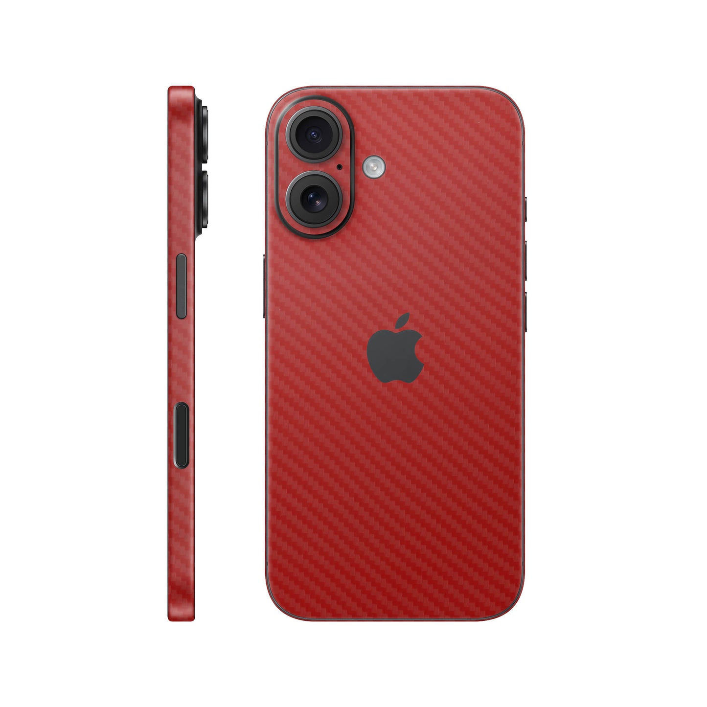 Folie de protectie iPhone 17, eSkins Elegans, Skin Carbon Rosu
