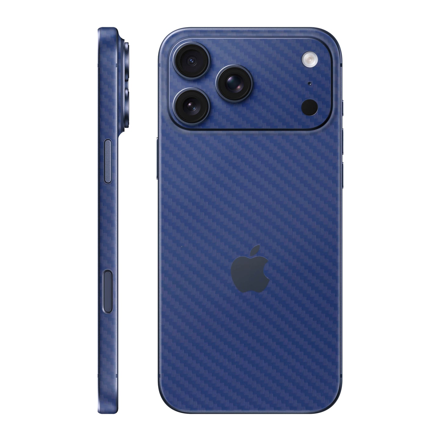 Folie de protectie iPhone 17 Pro Max, eSkins Elegans, Skin Carbon Albastru